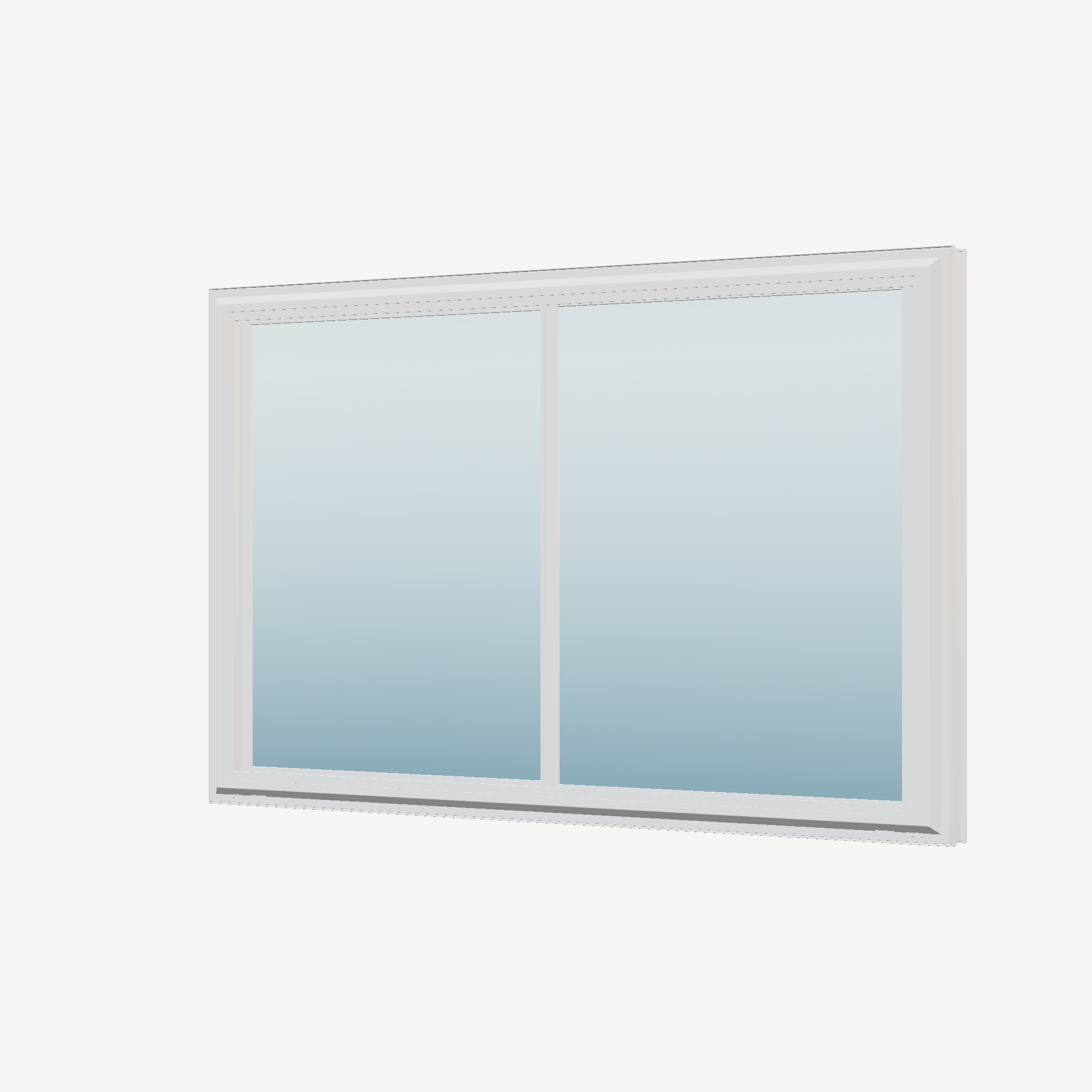 Angled exterior view of the 60 × 40 inch double slider, white exterior / white interior, without nailing flange