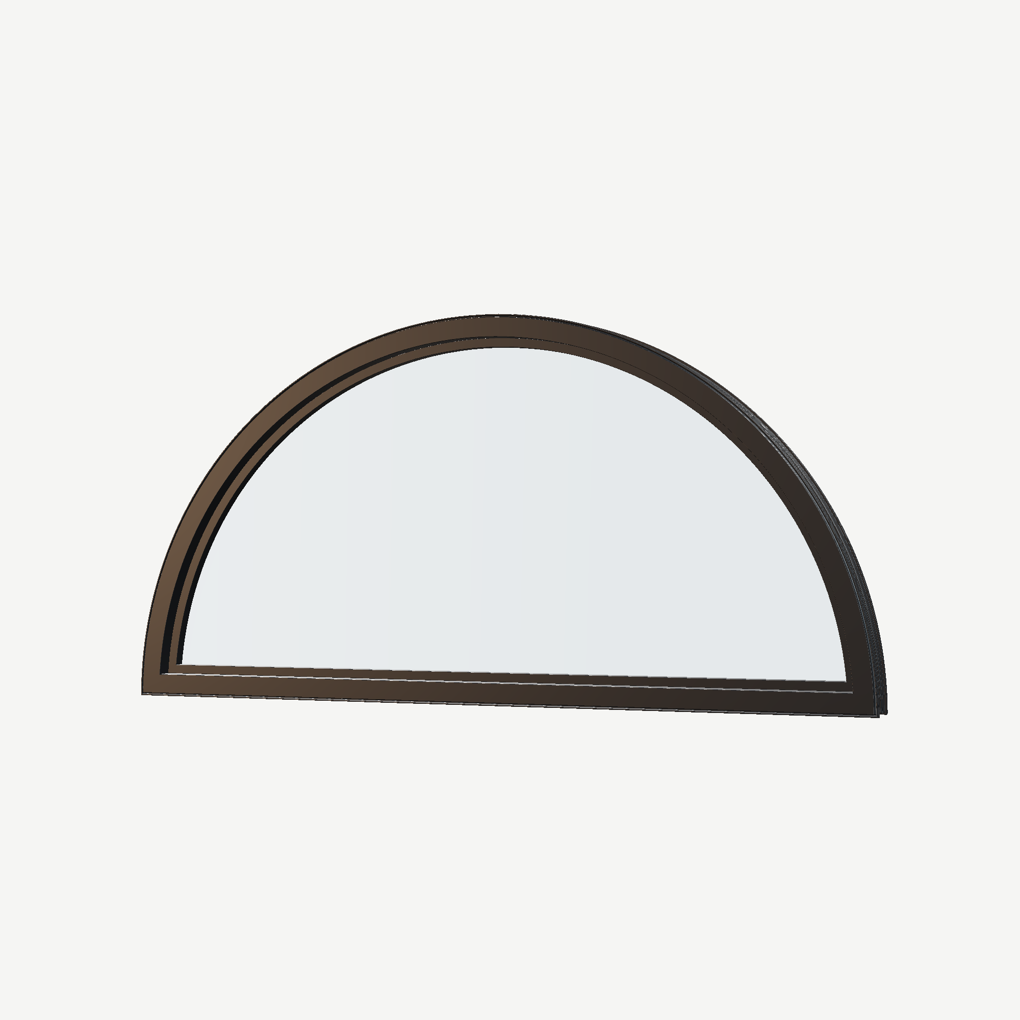 Angled interior view of the 48 × 24 inch ellipse, black exterior / black interior, without nailing flange