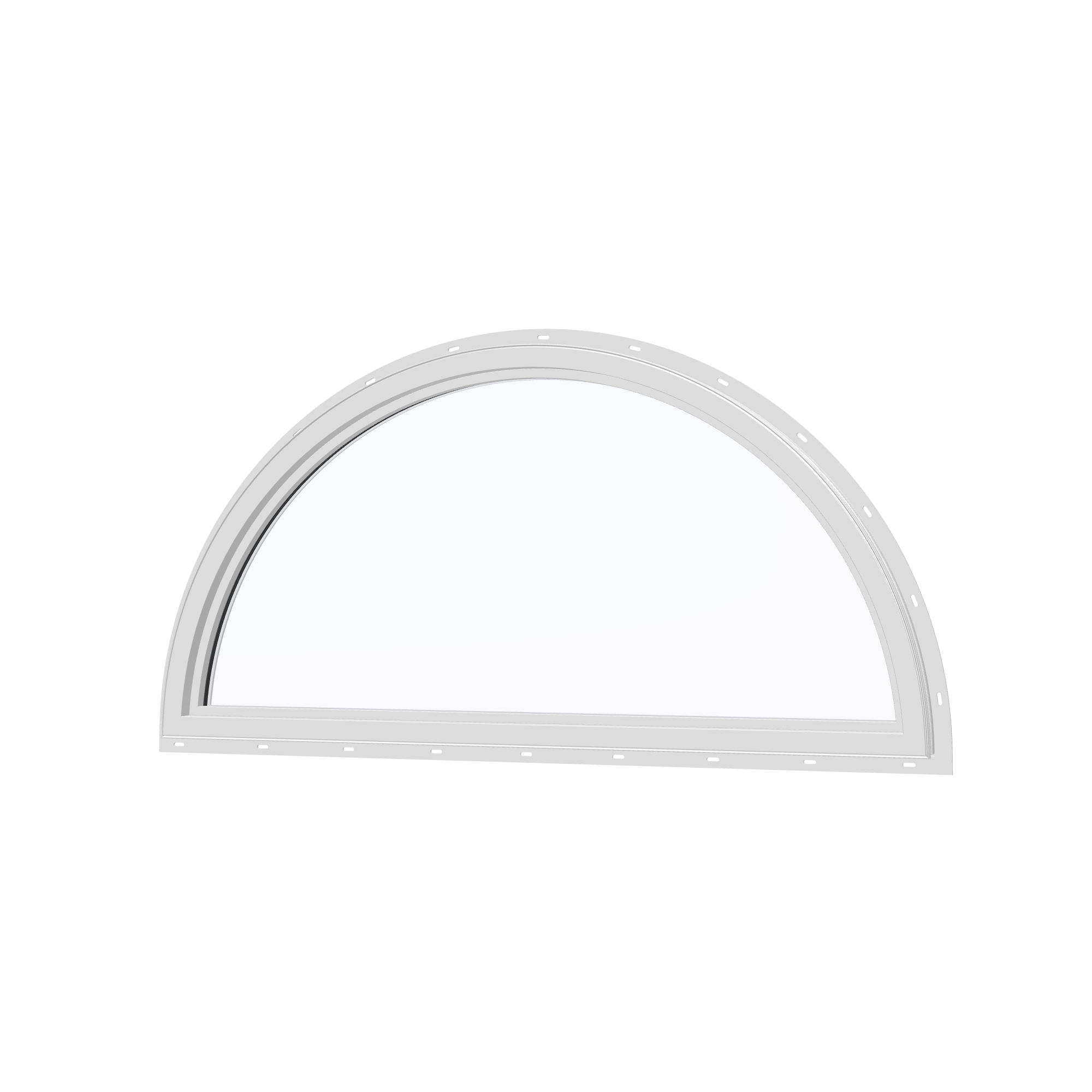Angled interior view of the 48 × 24 inch ellipse, white exterior / white interior, with nailing flange