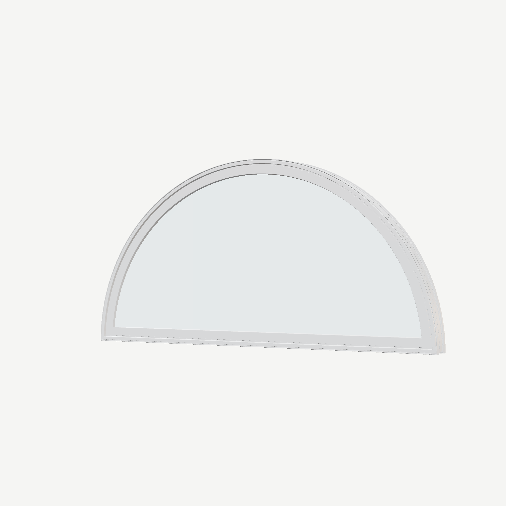 Angled exterior view of the 48 × 24 inch ellipse, white exterior / white interior, without nailing flange