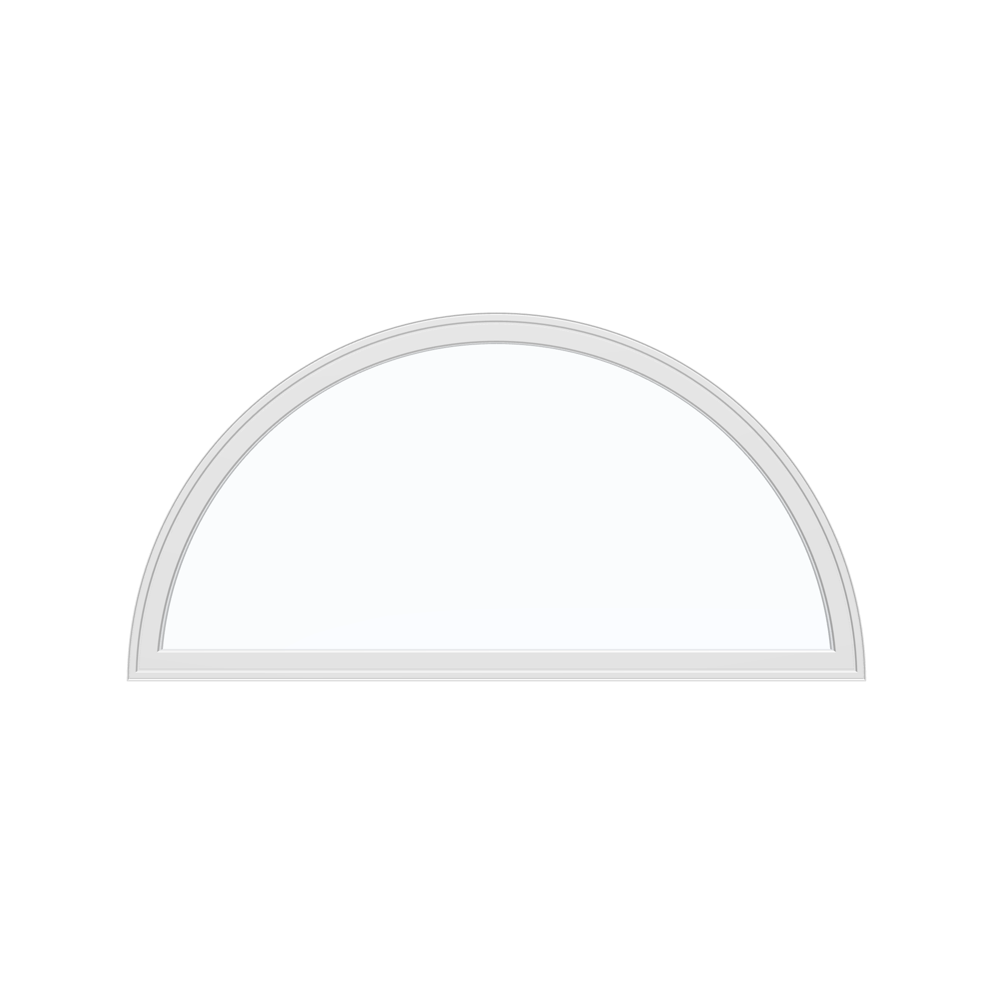 Straight exterior view of the 48 × 24 inch ellipse, white exterior / white interior, without nailing flange