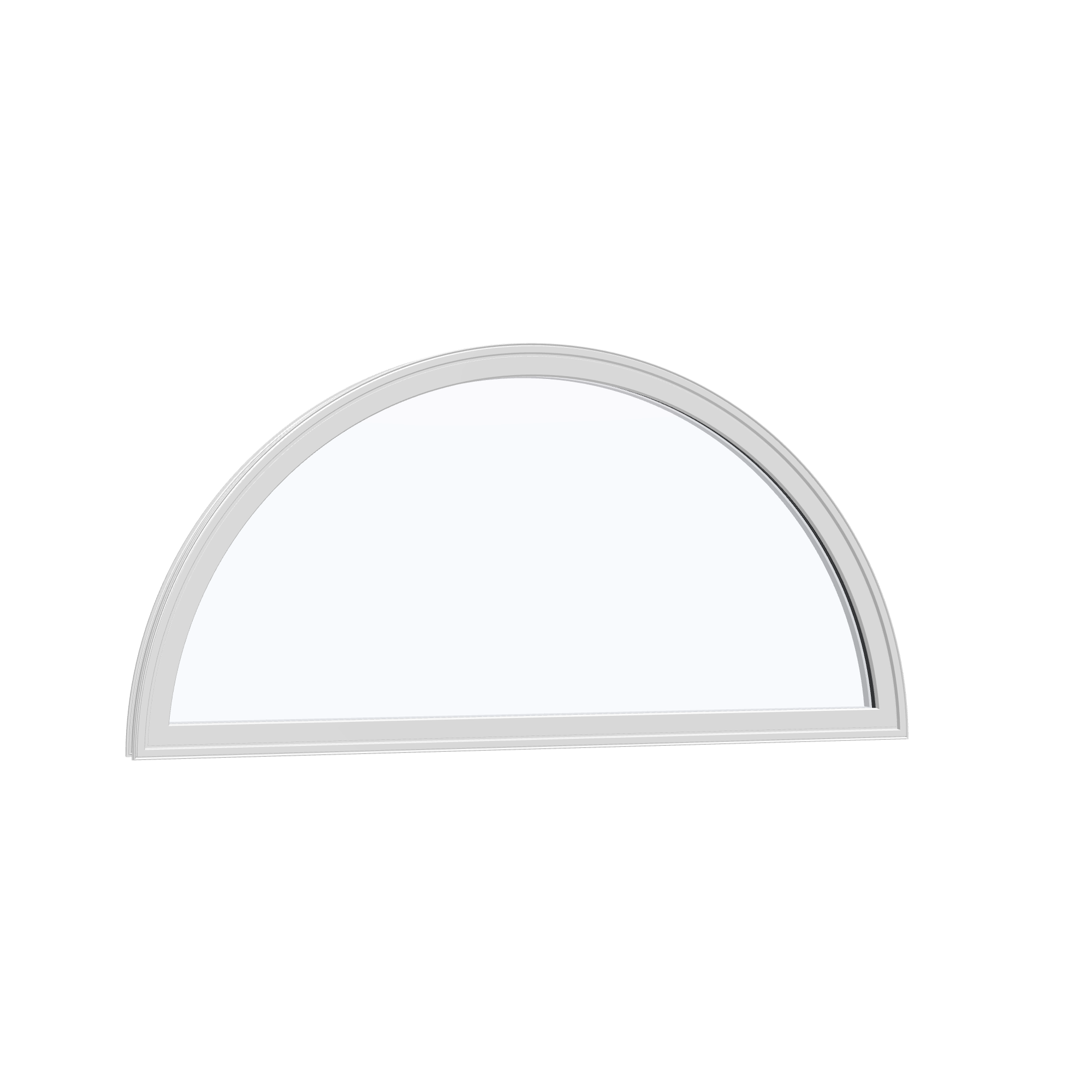 Opposite exterior angle of the 48 × 24 inch ellipse, white exterior / white interior, without nailing flange