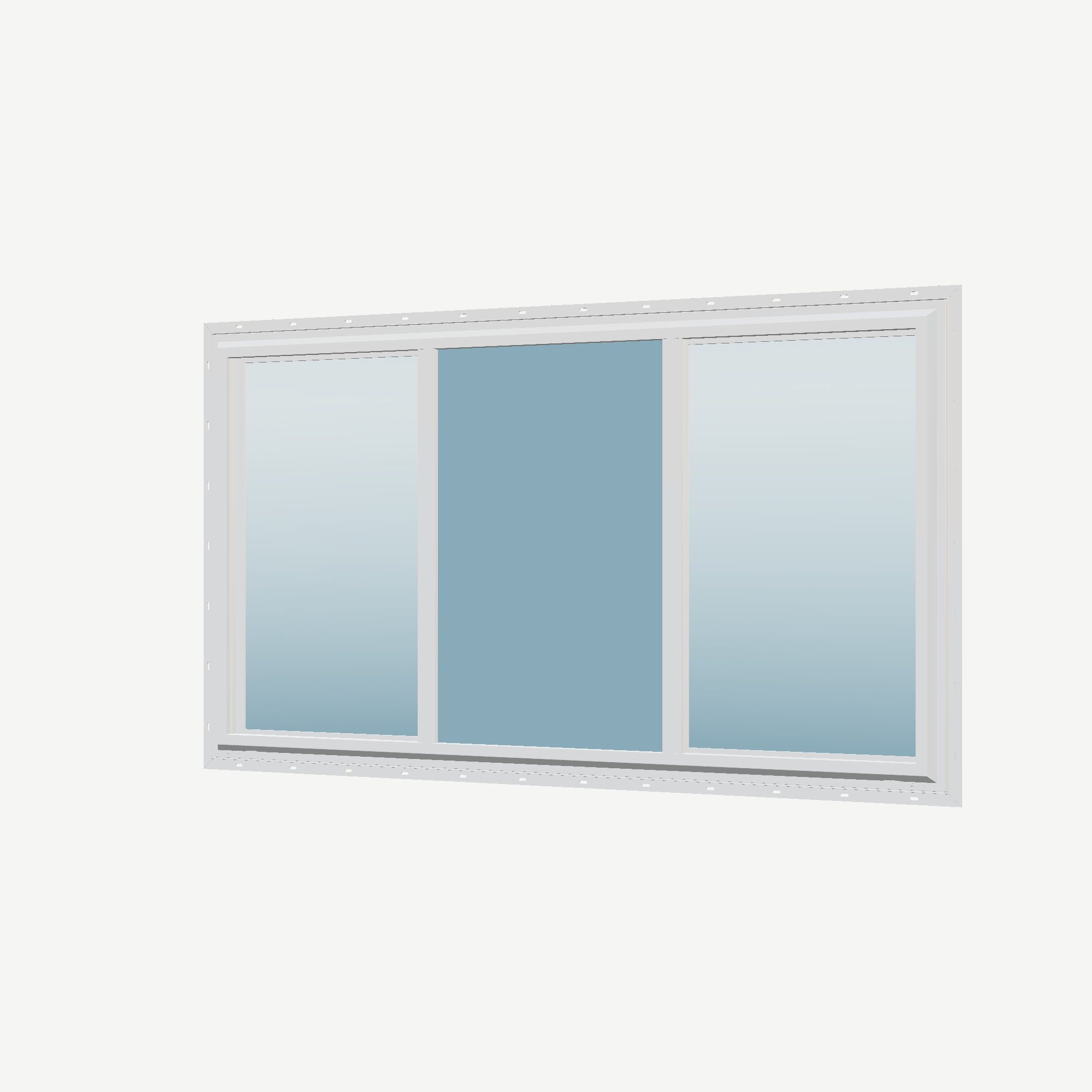 Angled exterior view of the 72 × 40 inch end vent slider, white exterior / white interior, with nailing flange