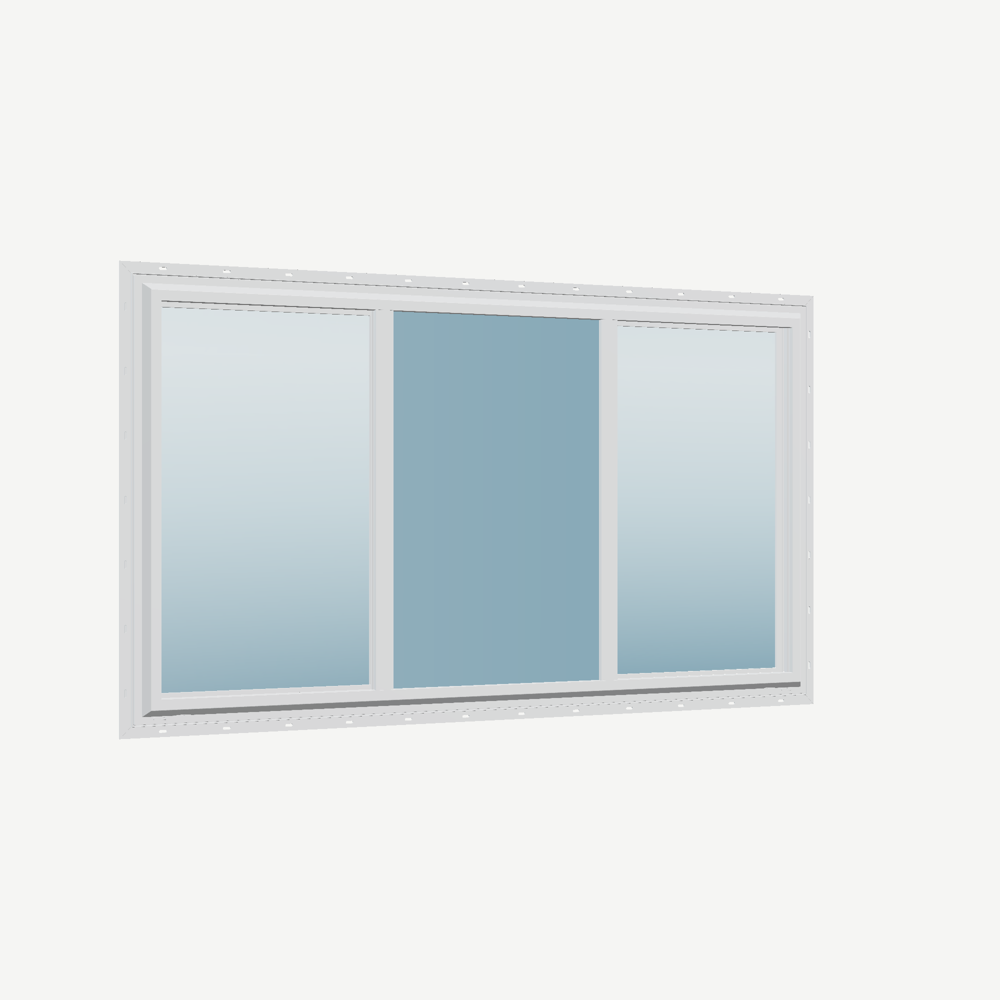 Opposite exterior angle of the 72 × 40 inch end vent slider, white exterior / white interior, with nailing flange