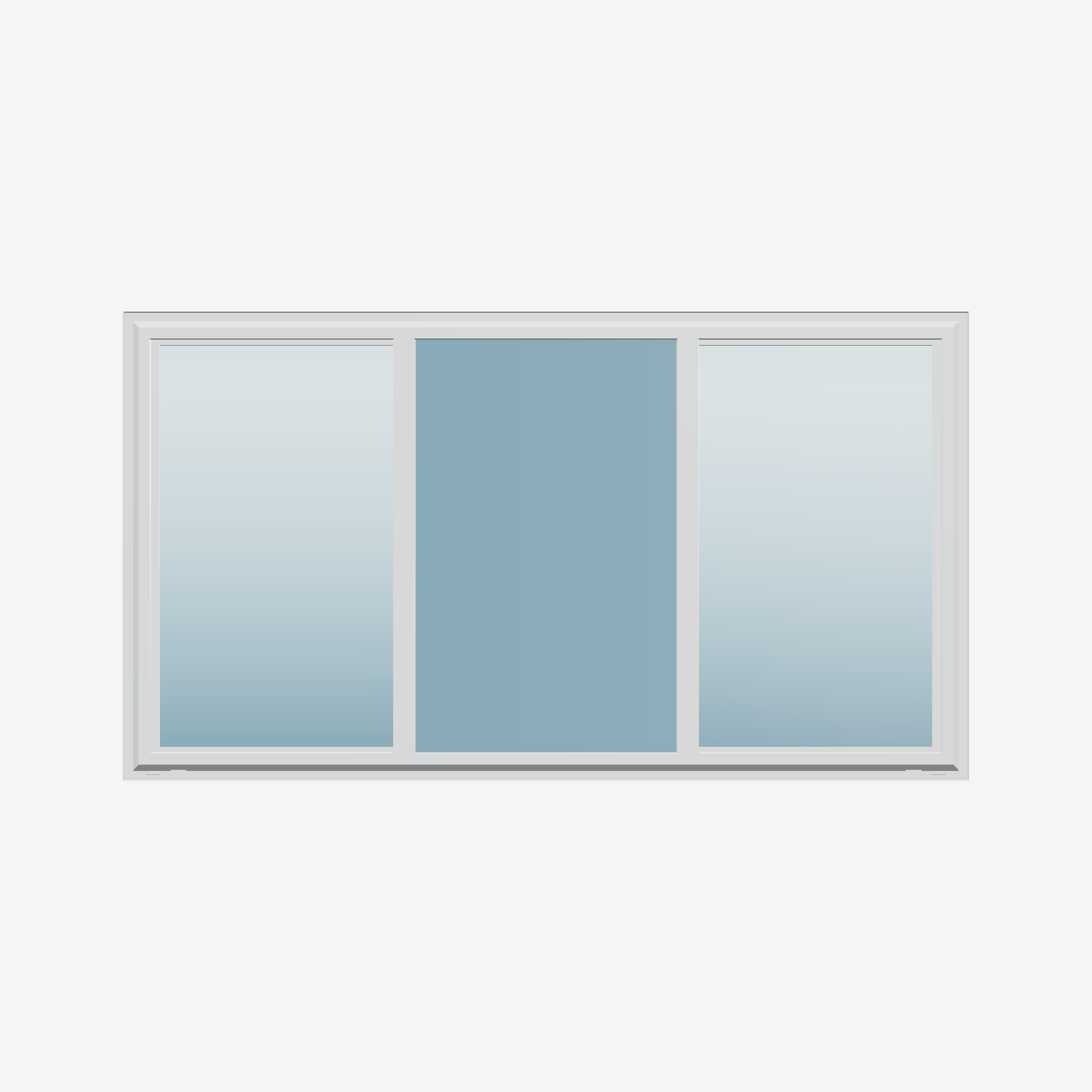 Straight exterior view of the 72 × 40 inch end vent slider, white exterior / white interior, without nailing flange
