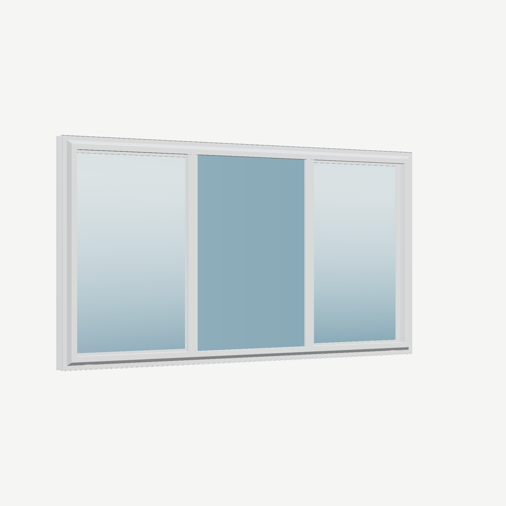 Opposite exterior angle of the 72 × 40 inch end vent slider, white exterior / white interior, without nailing flange