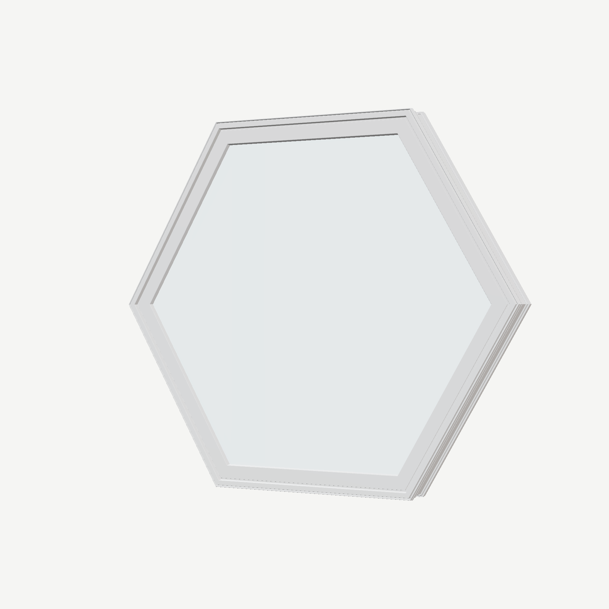 Angled exterior view of the 36 × 36 inch hexagon, white exterior / white interior, without nailing flange