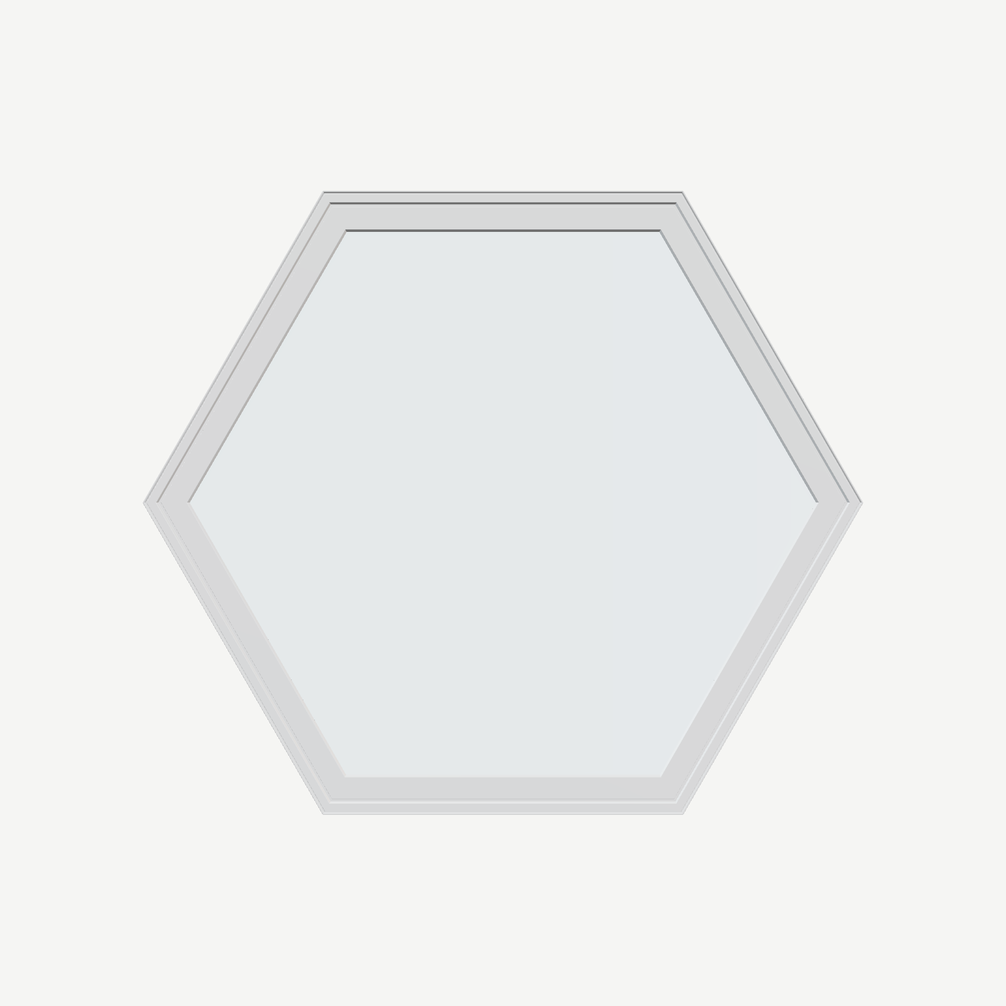 Straight exterior view of the 36 × 36 inch hexagon, white exterior / white interior, without nailing flange