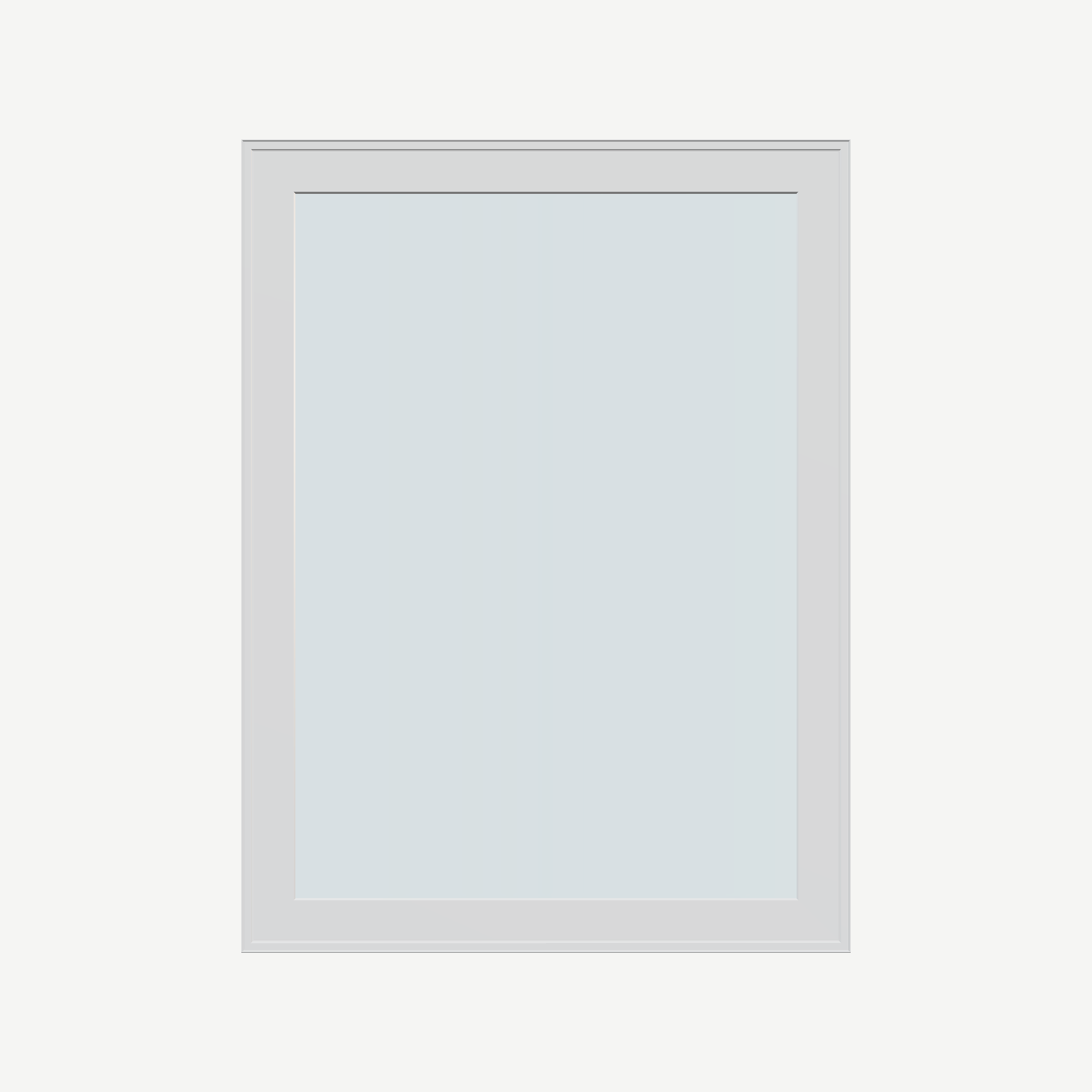 Straight exterior view of the 36 × 48 inch high fixed window, white exterior / white interior, without nailing flange