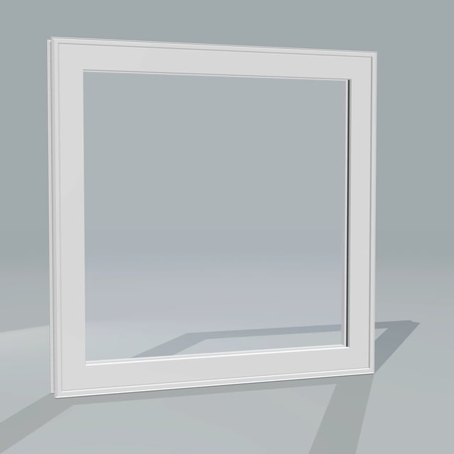 Angled exterior configurator view of the 36 × 36 inch awning, white exterior / white interior, without nailing flange