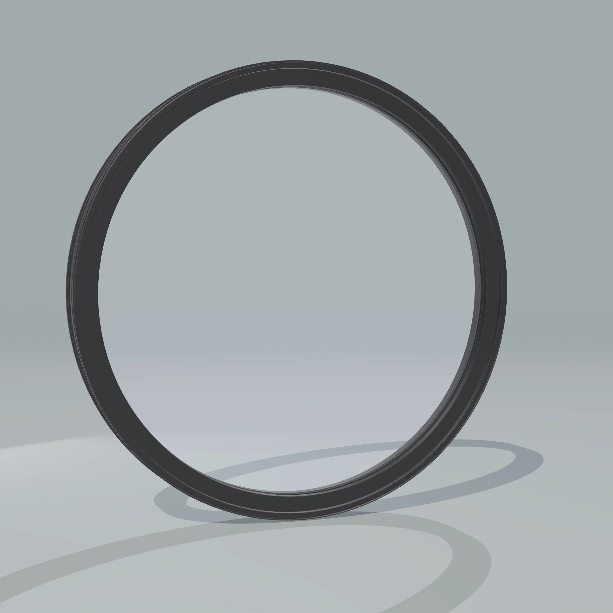 Angled exterior configurator view of the 36 × 36 inch circle, black exterior / black interior, without nailing flange