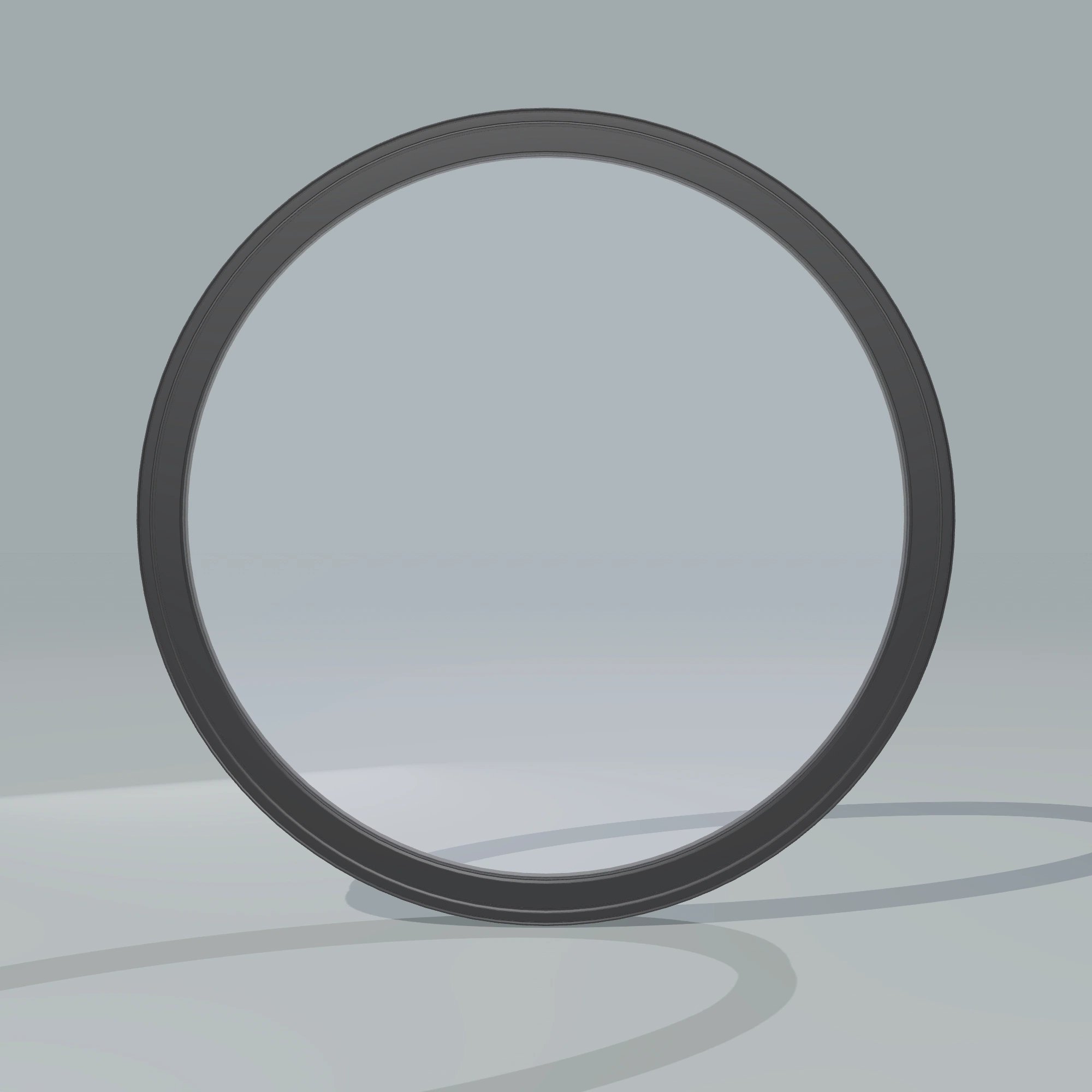 Straight exterior view of the 36 × 36 inch circle, black exterior / black interior, without nailing flange