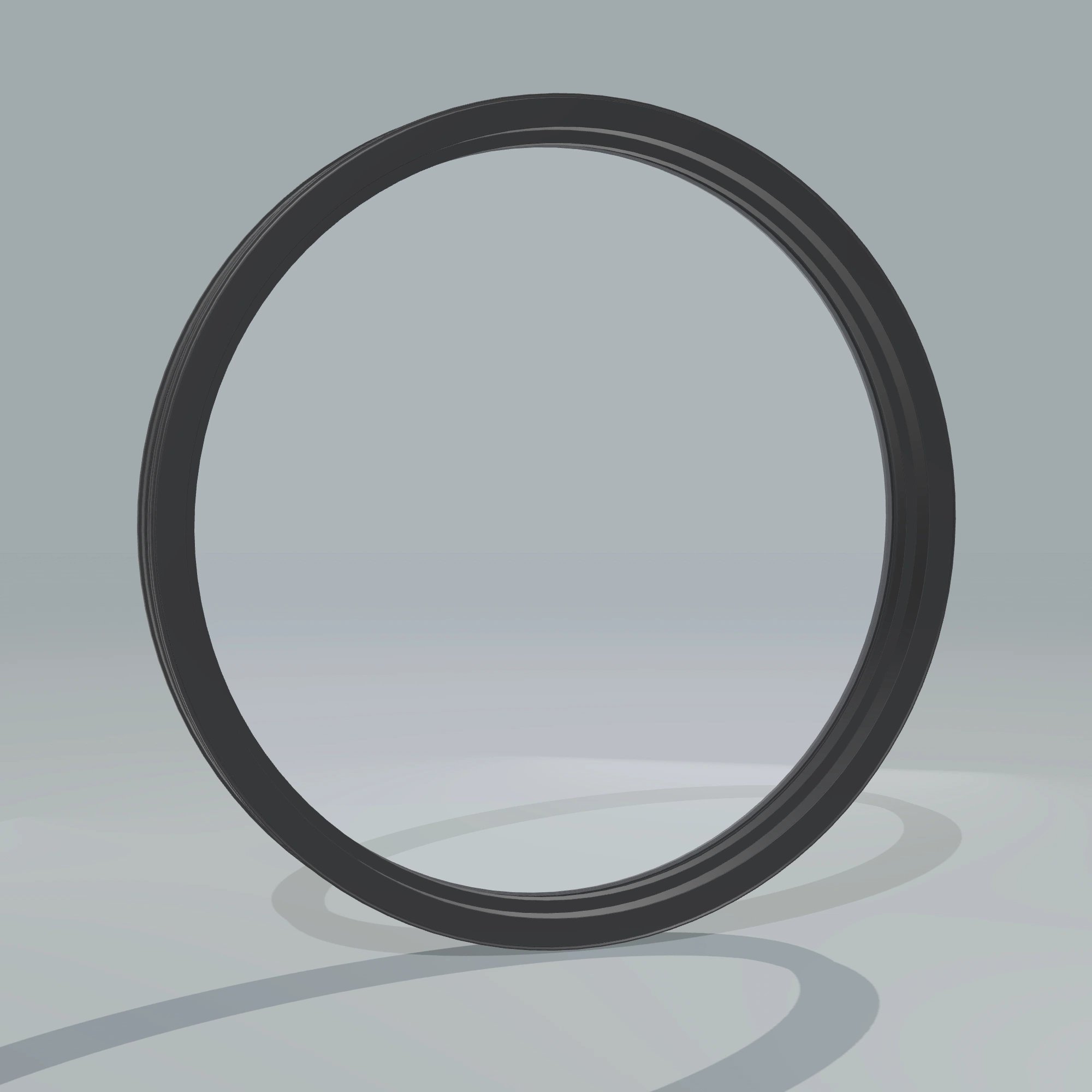 Angled interior view of the 36 × 36 inch circle, black exterior / black interior, without nailing flange