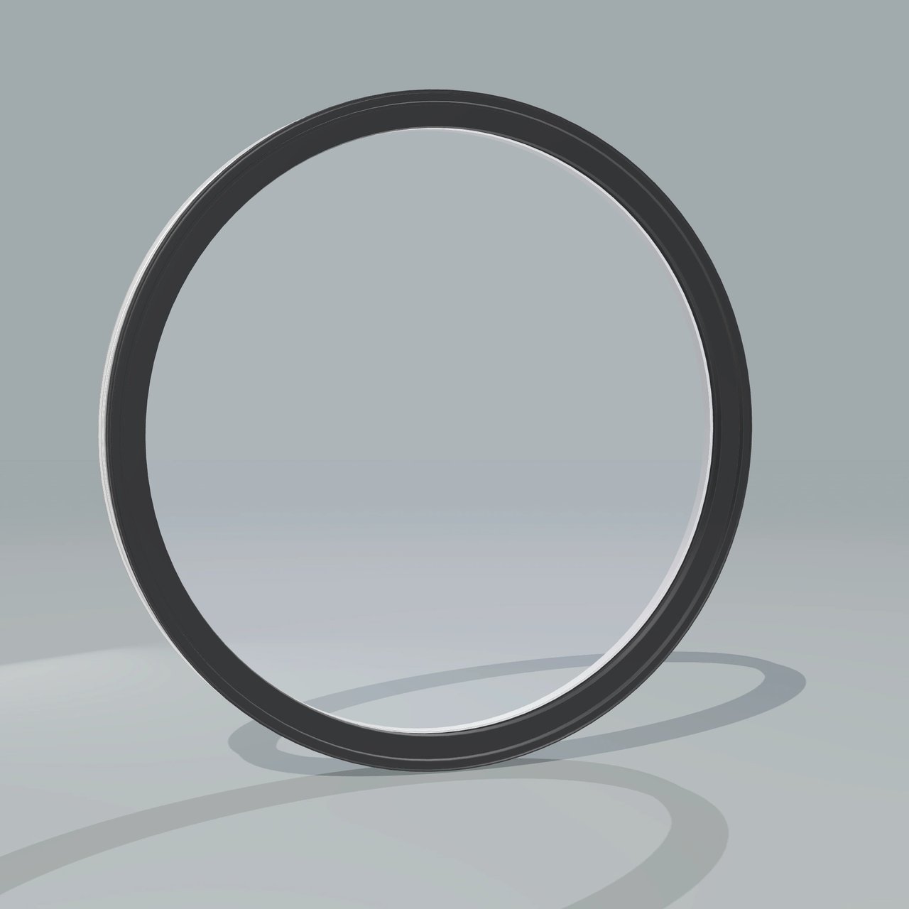 Panes configurator rendering of a fixed 36 × 36 inch round fixed window with black exterior, white interior and no nailing flange