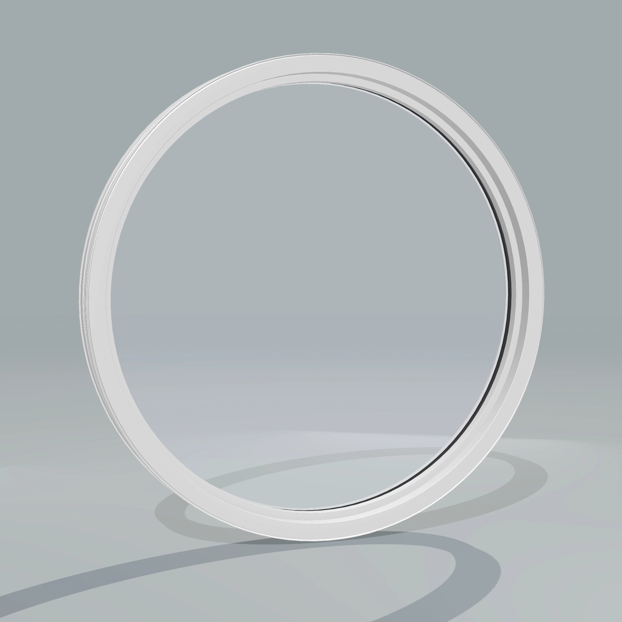 Angled interior view of the 36 × 36 inch circle, white exterior / white interior, without nailing flange