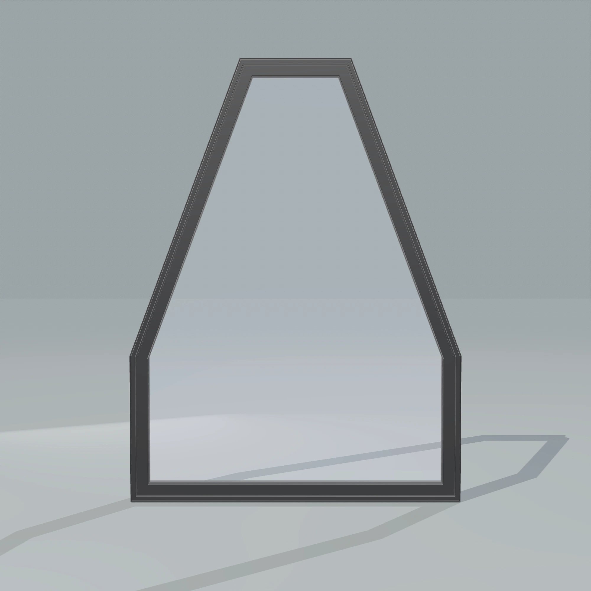 Straight exterior view of the 36 × 48 inch double polygon, black exterior / black interior, without nailing flange