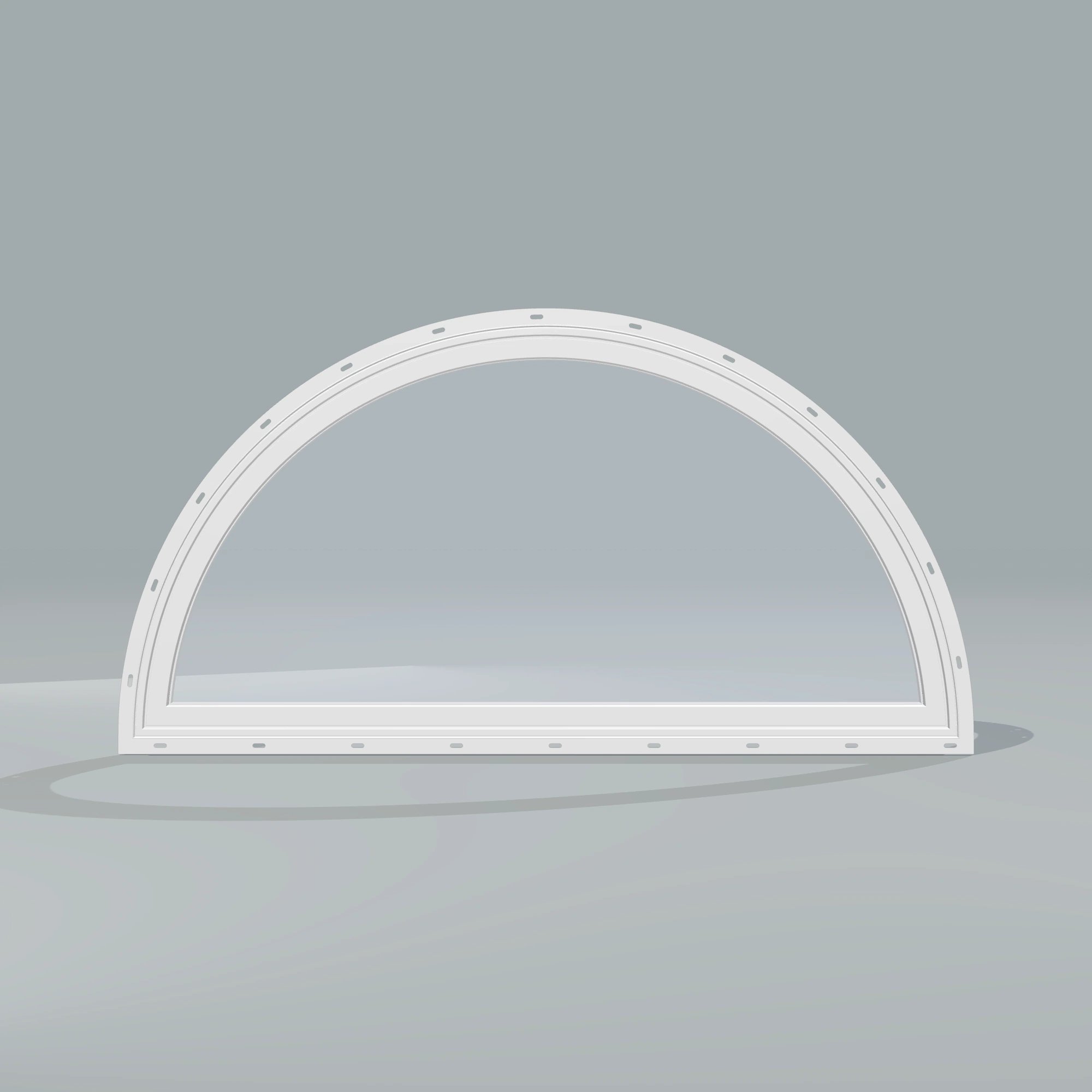 Straight exterior view of the 48 × 24 inch ellipse, white exterior / white interior, with nailing flange