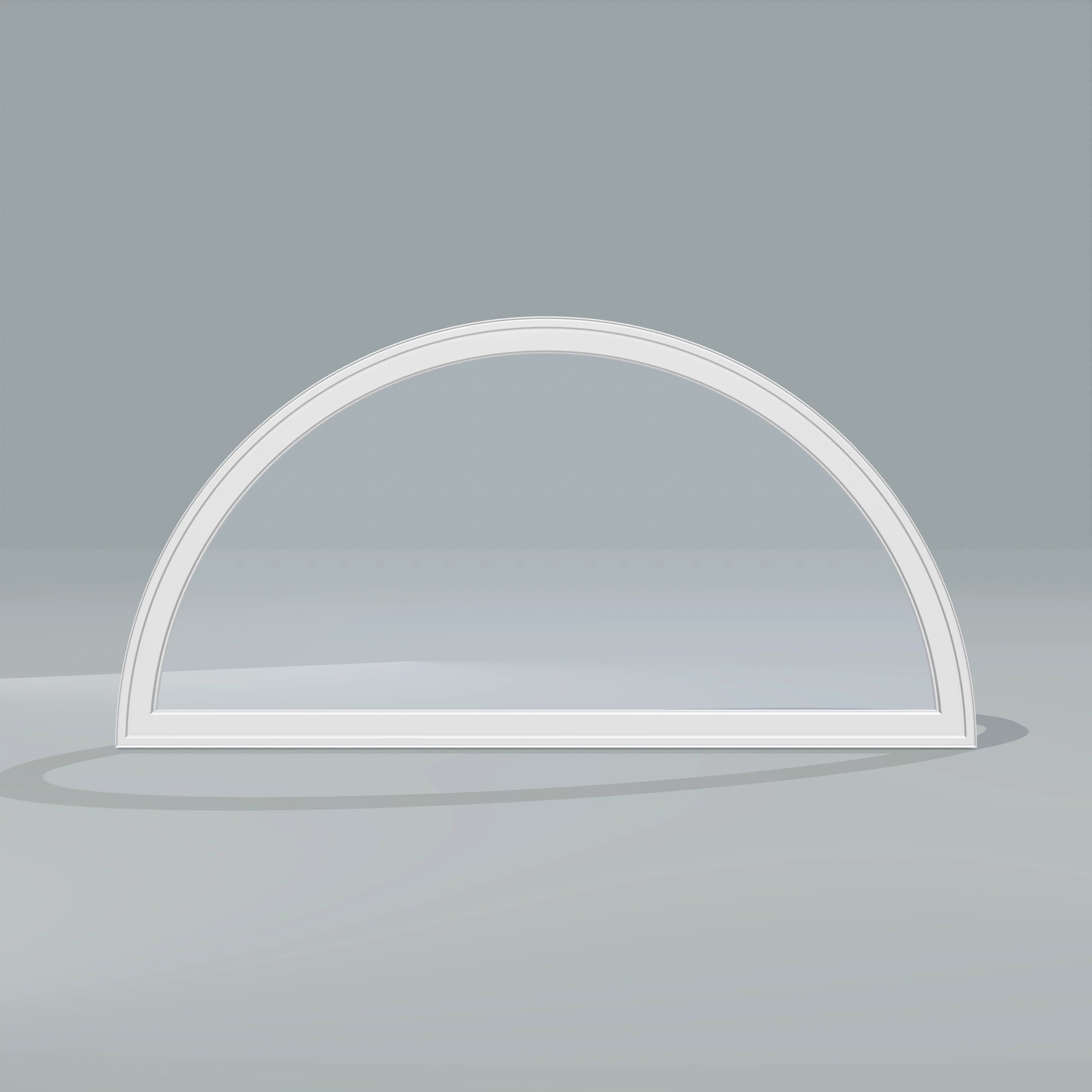 Straight exterior view of the 48 × 24 inch ellipse, white exterior / white interior, without nailing flange