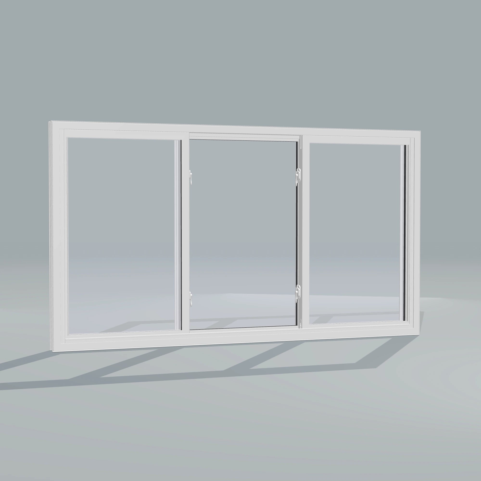 Angled interior view of the 72 × 40 inch end vent slider, white exterior / white interior, without nailing flange