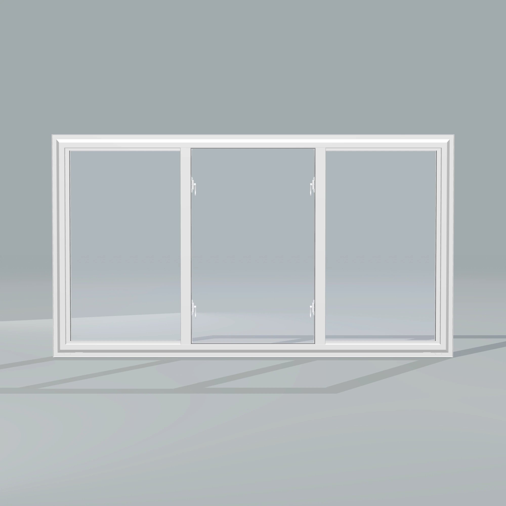 Straight exterior view of the 72 × 40 inch end vent slider with tilt, white exterior / white interior, without nailing flange