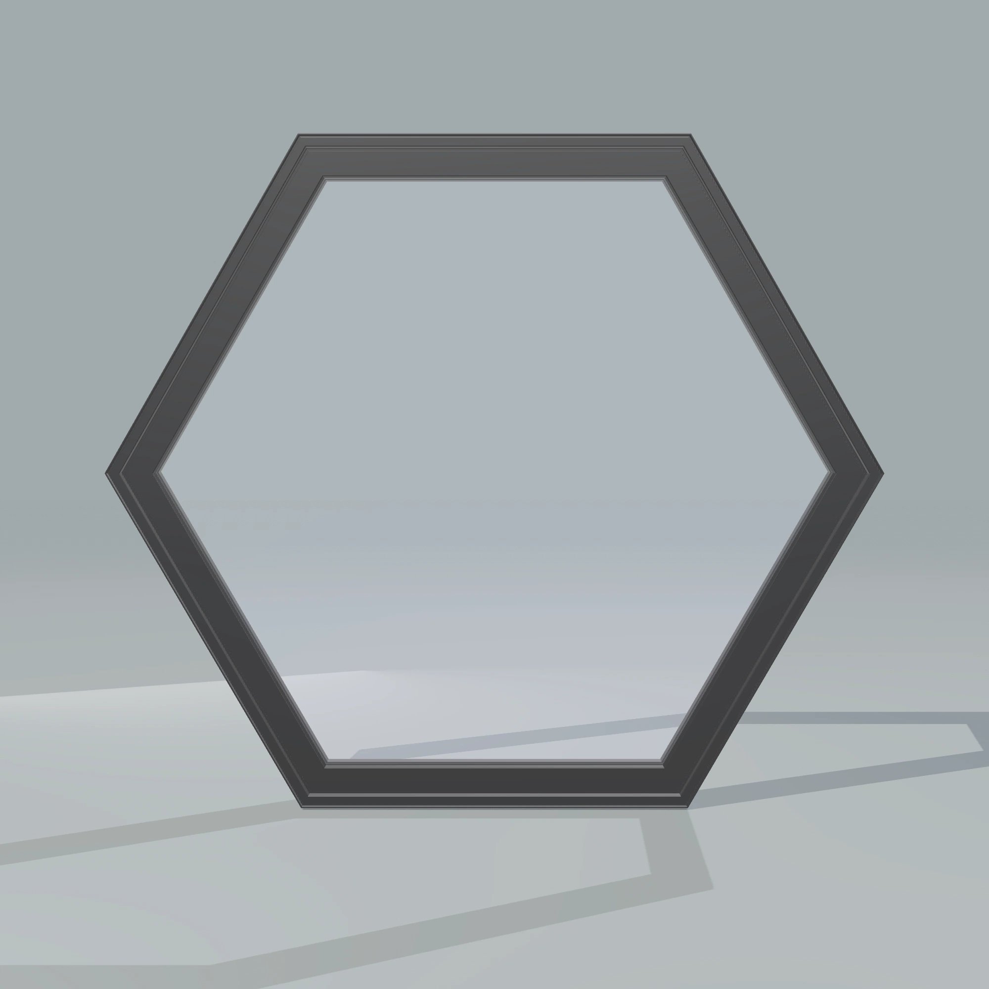 Straight exterior view of the 36 × 36 inch hexagon, black exterior / black interior, without nailing flange