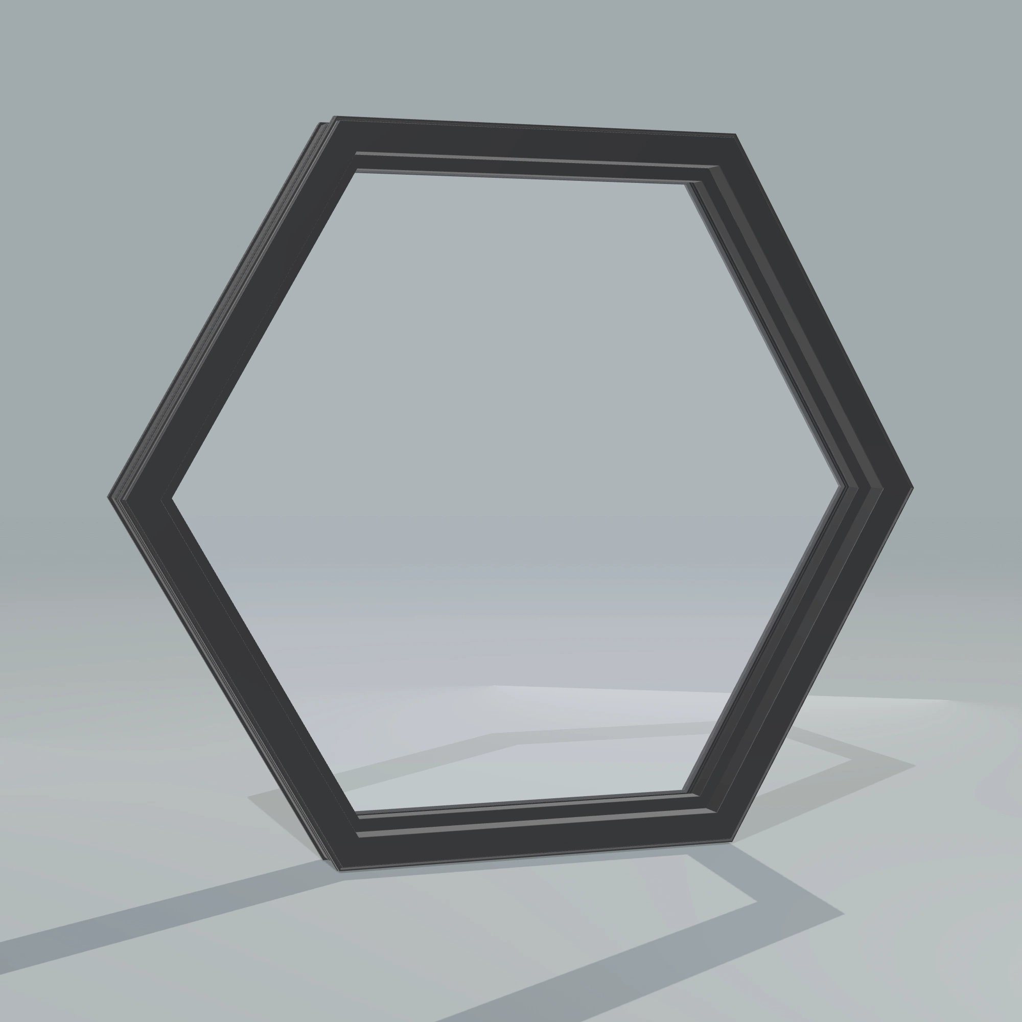 Angled interior view of the 36 × 36 inch hexagon, black exterior / black interior, without nailing flange