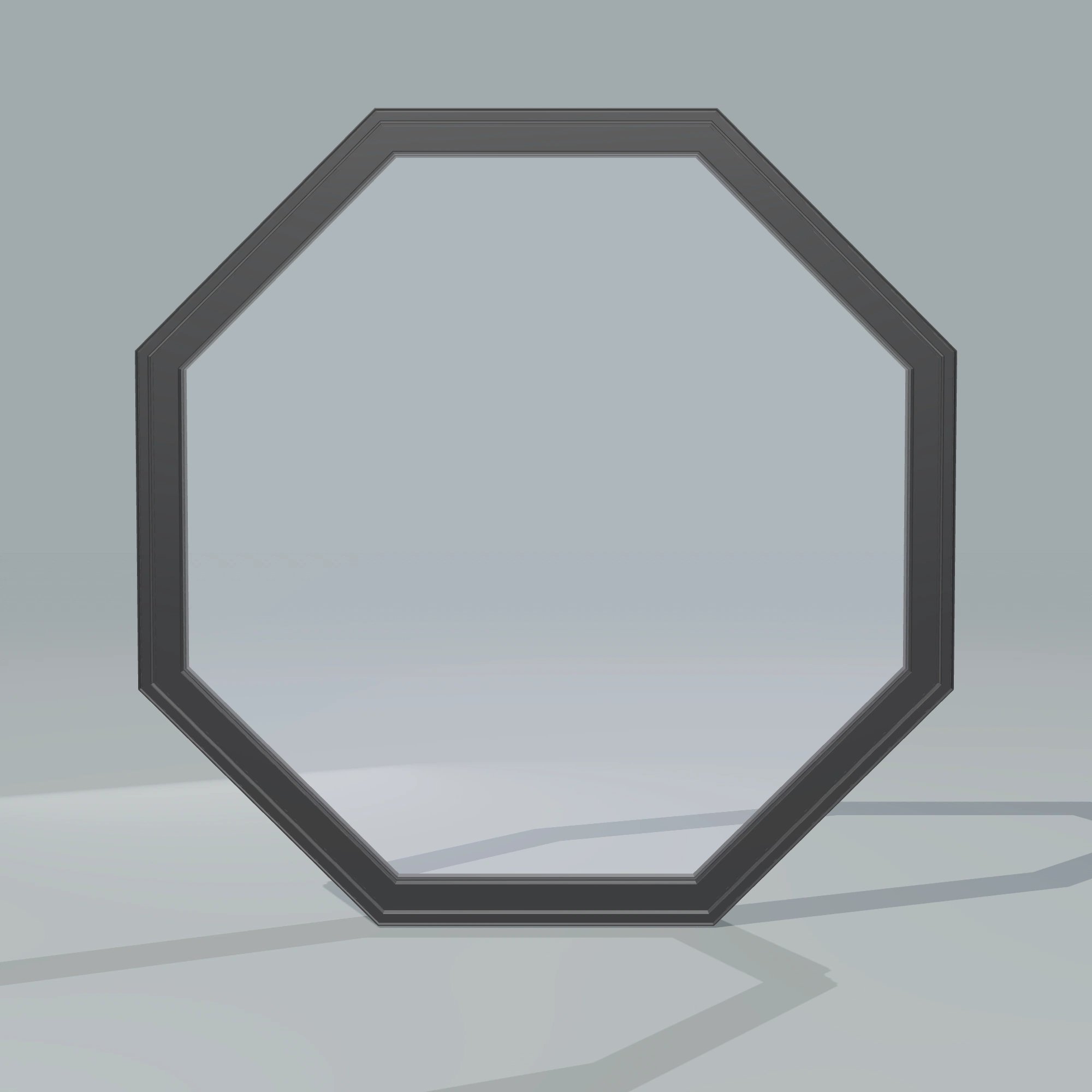 Straight exterior view of the 36 × 36 inch octagon, black exterior / black interior, without nailing flange
