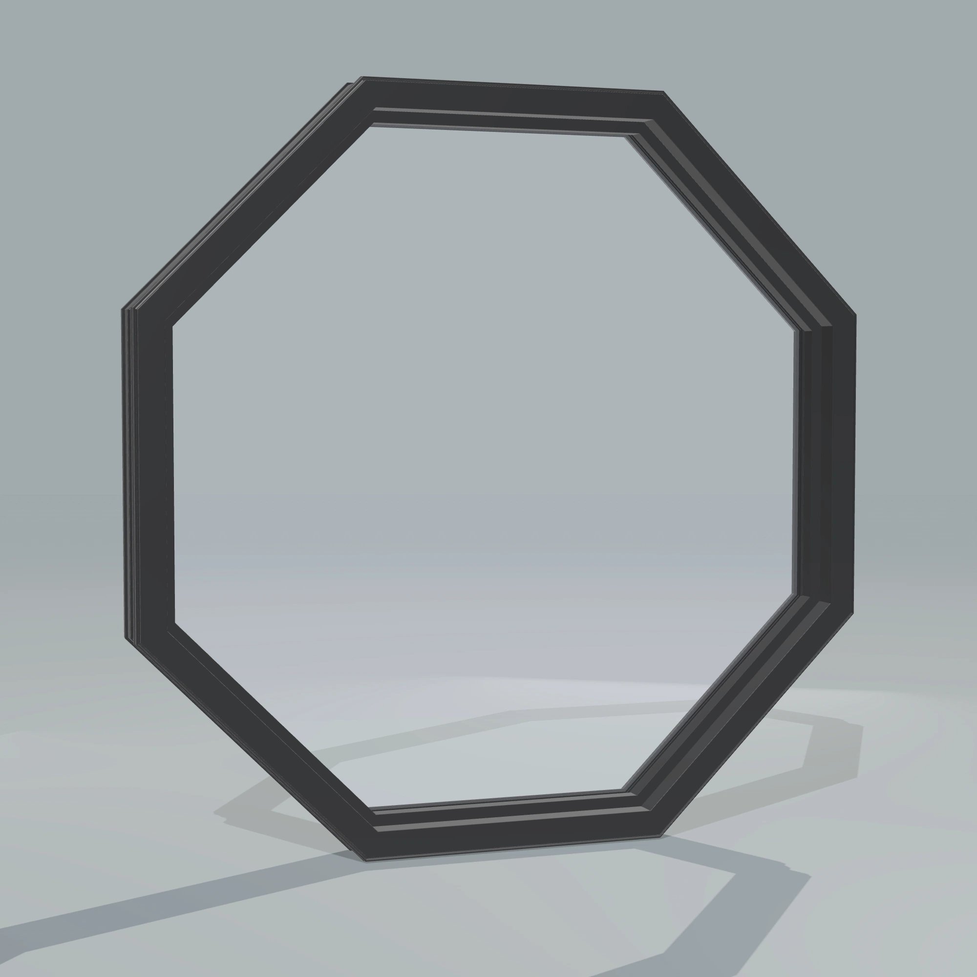 Angled interior view of the 36 × 36 inch octagon, black exterior / black interior, without nailing flange