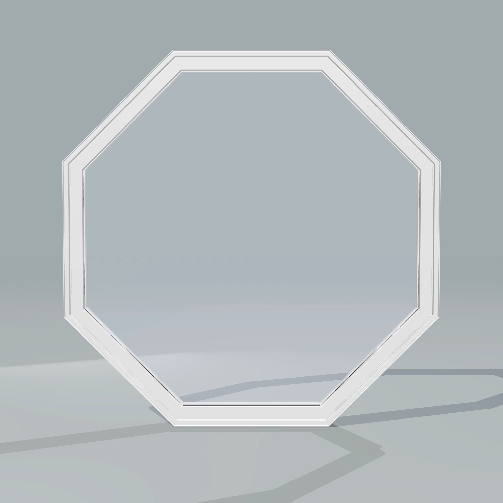 Straight exterior view of the 36 × 36 inch octagon, white exterior / white interior, without nailing flange