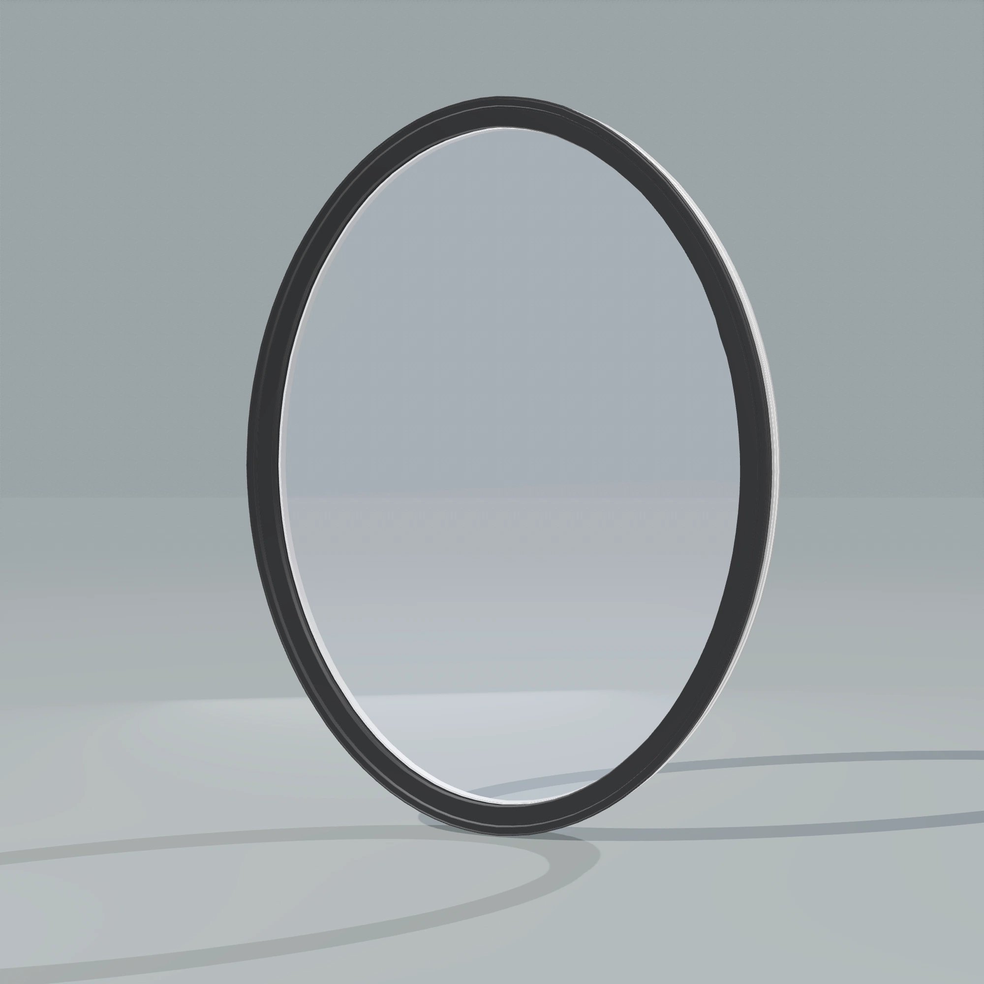 Opposite exterior angle of the 36 × 48 inch oval, black exterior / white interior, without nailing flange