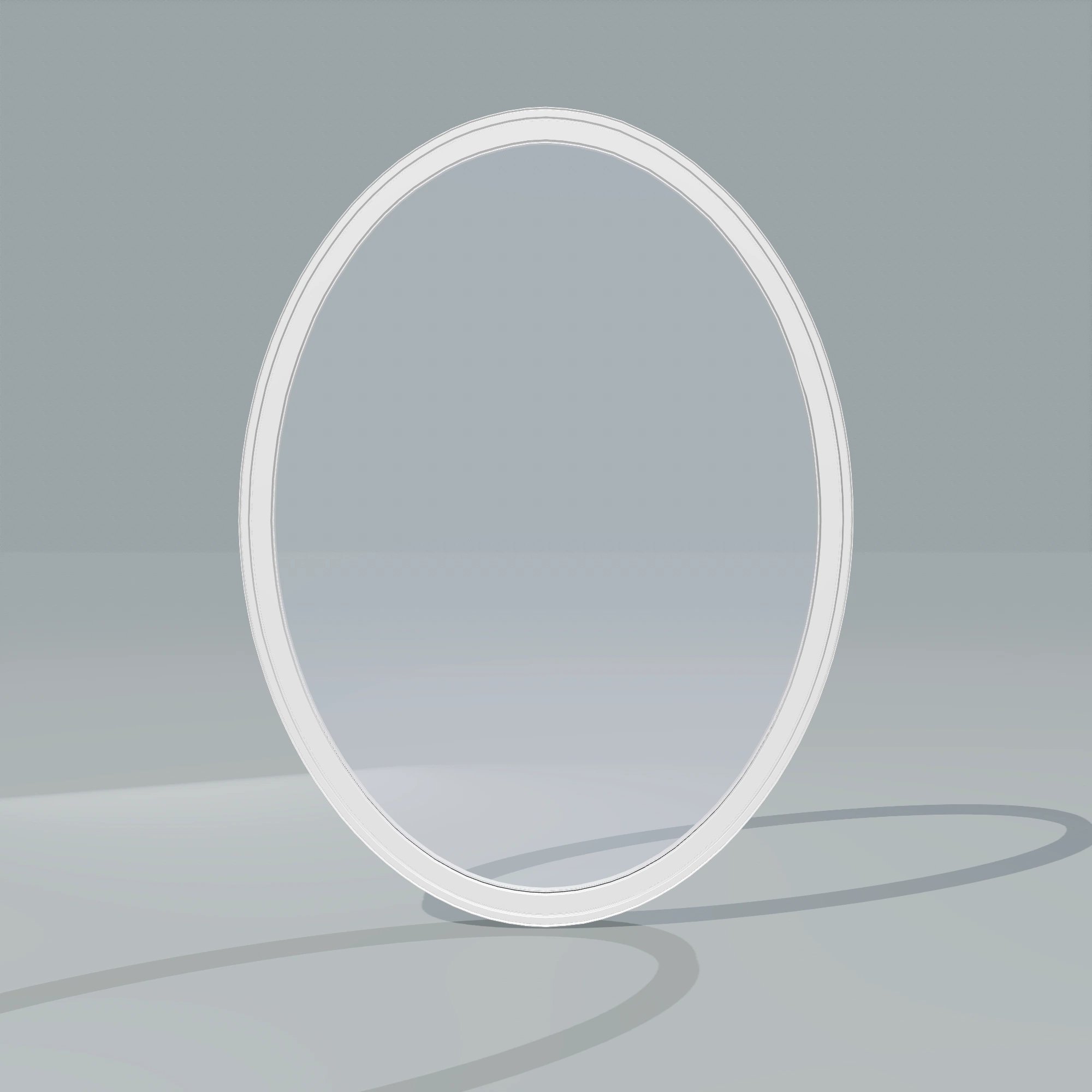 Straight exterior view of the 36 × 48 inch oval, white exterior / white interior, without nailing flange