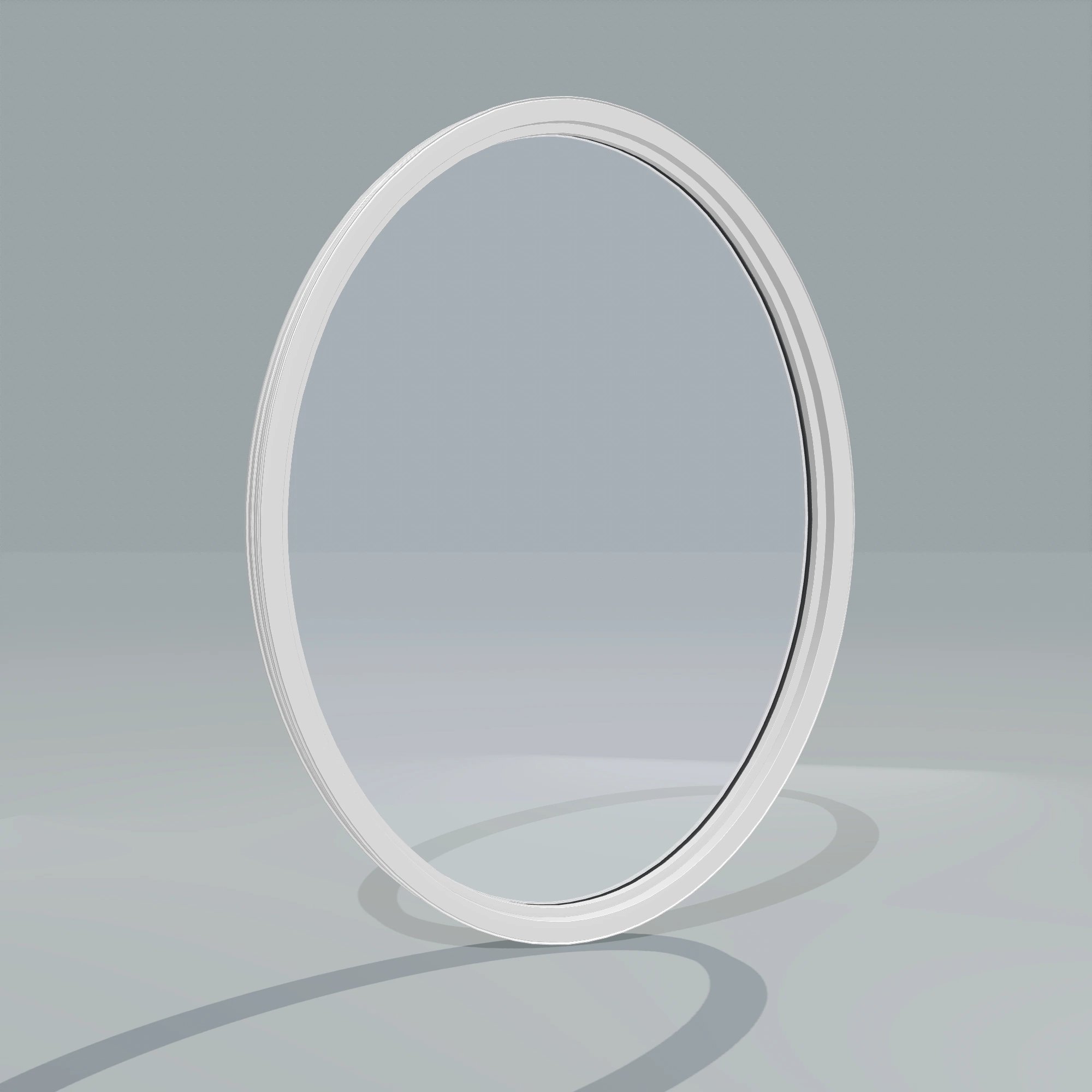 Angled interior view of the 36 × 48 inch oval, white exterior / white interior, without nailing flange