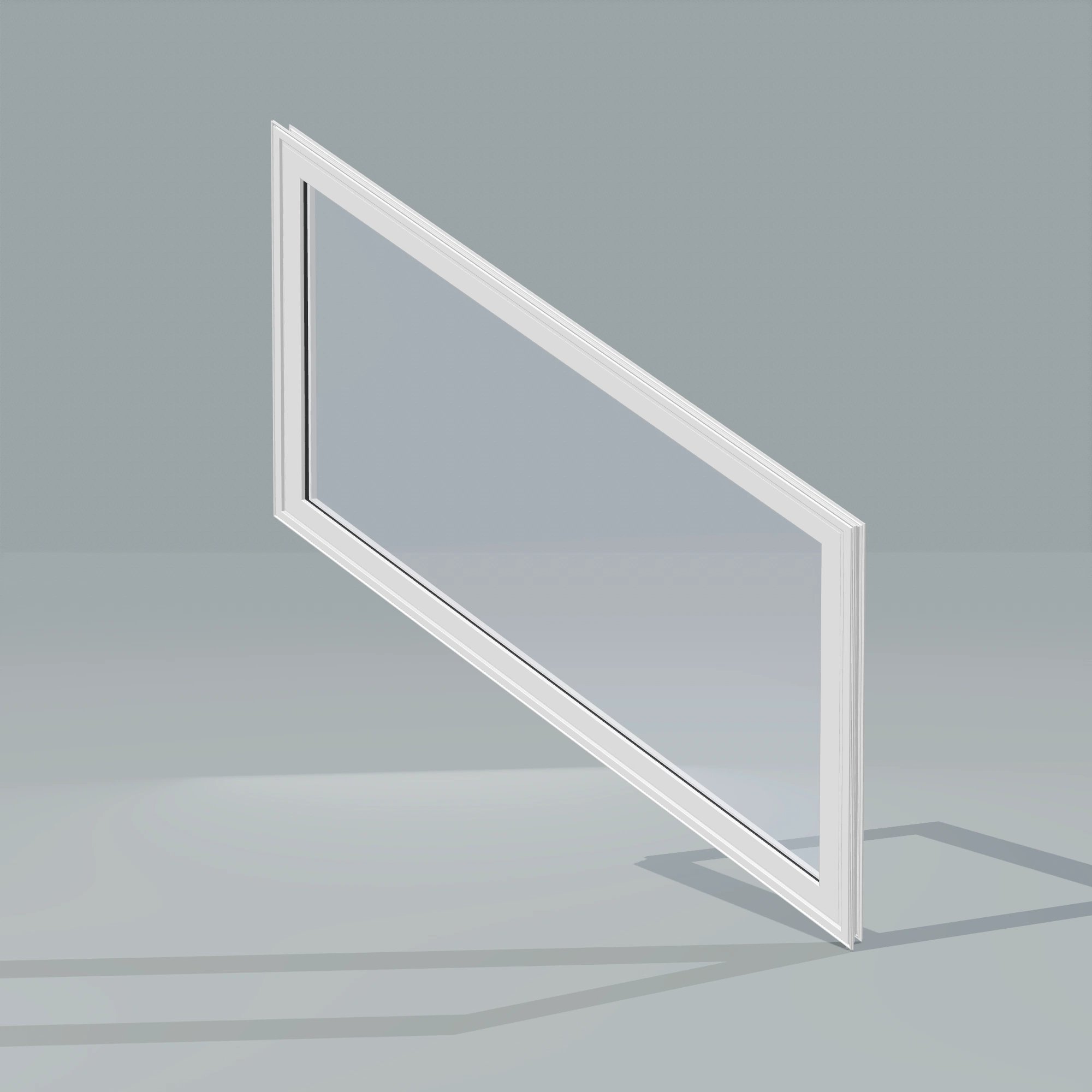 Opposite exterior angle of the 36 × 48 inch parallelogram (right), white exterior / white interior, without nailing flange
