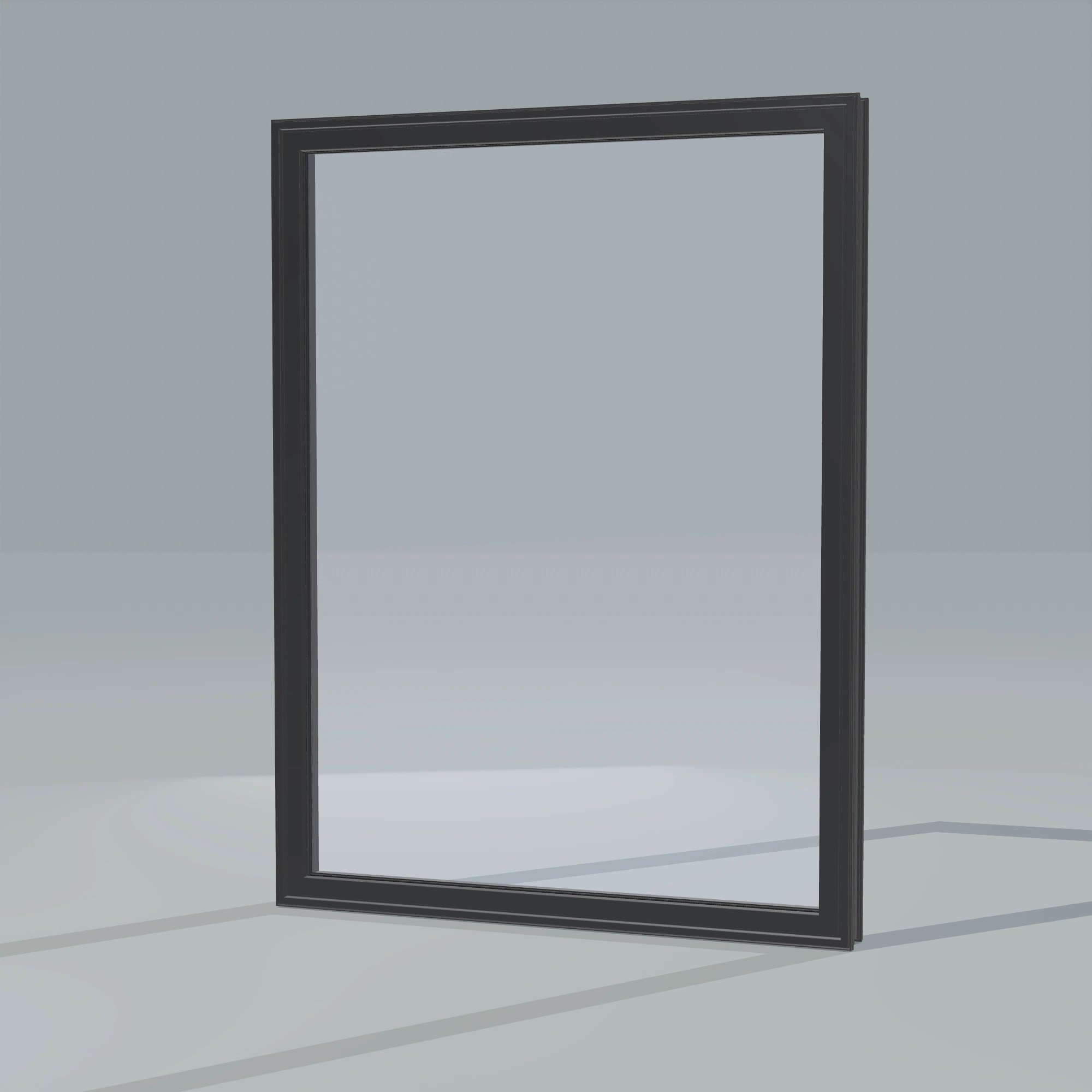 Opposite exterior angle of the 36 × 48 inch picture window, black exterior / black interior, without nailing flange