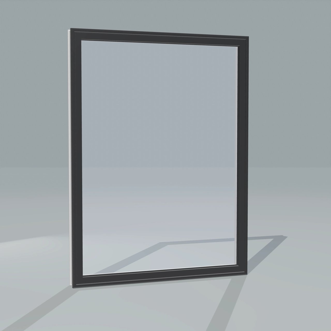 Panes configurator rendering of a fixed 36 × 48 inch picture window with black exterior, white interior and no nailing flange