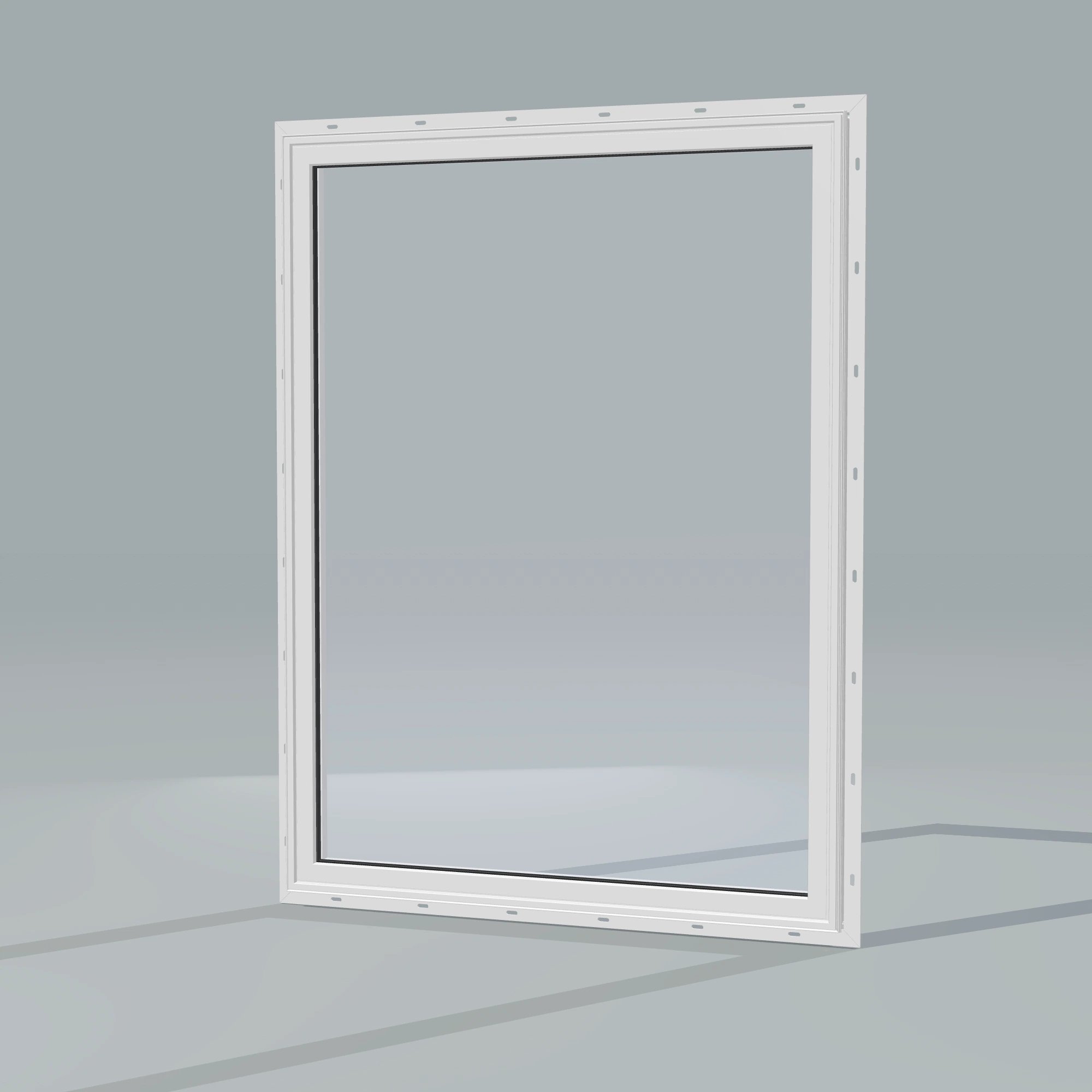 Opposite exterior angle of the 36 × 48 inch picture window, white exterior / white interior, with nailing flange