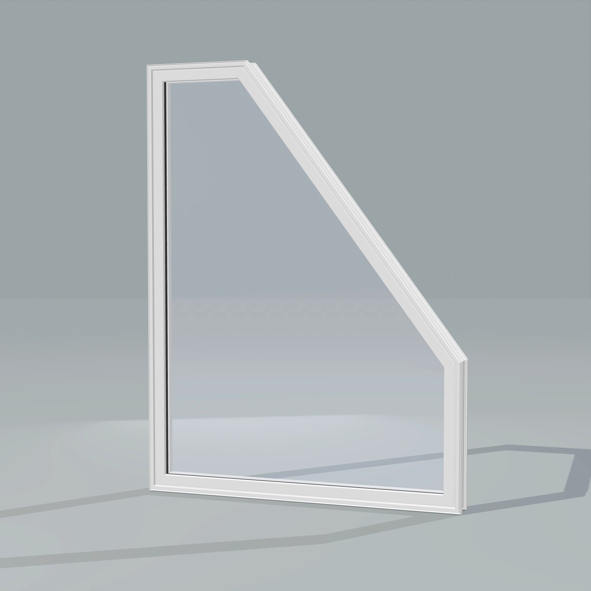 Opposite exterior angle of the 36 × 48 inch polygon (right), white exterior / white interior, without nailing flange