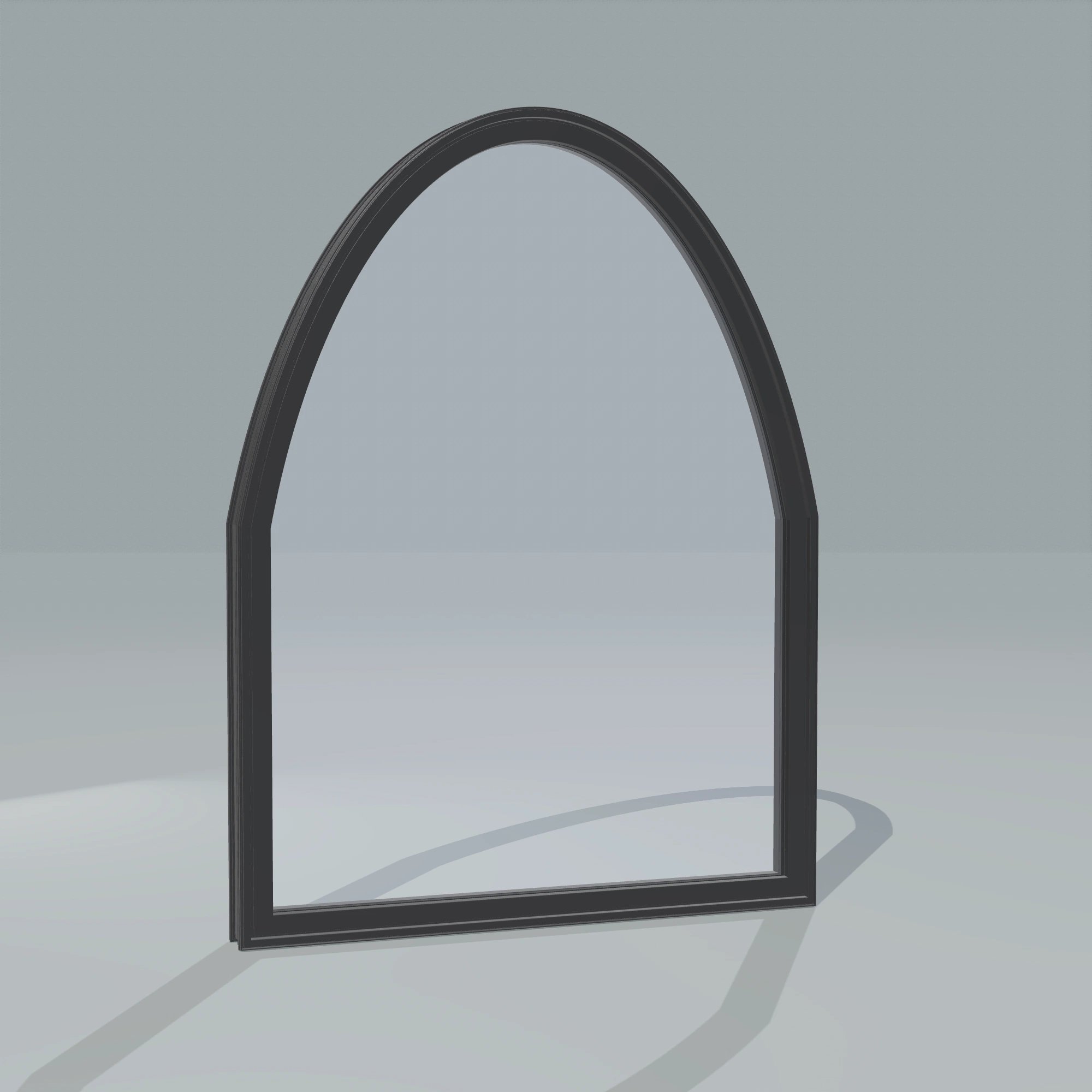 Angled exterior configurator view of the 36 × 48 inch raised segment, black exterior / black interior, without nailing flange