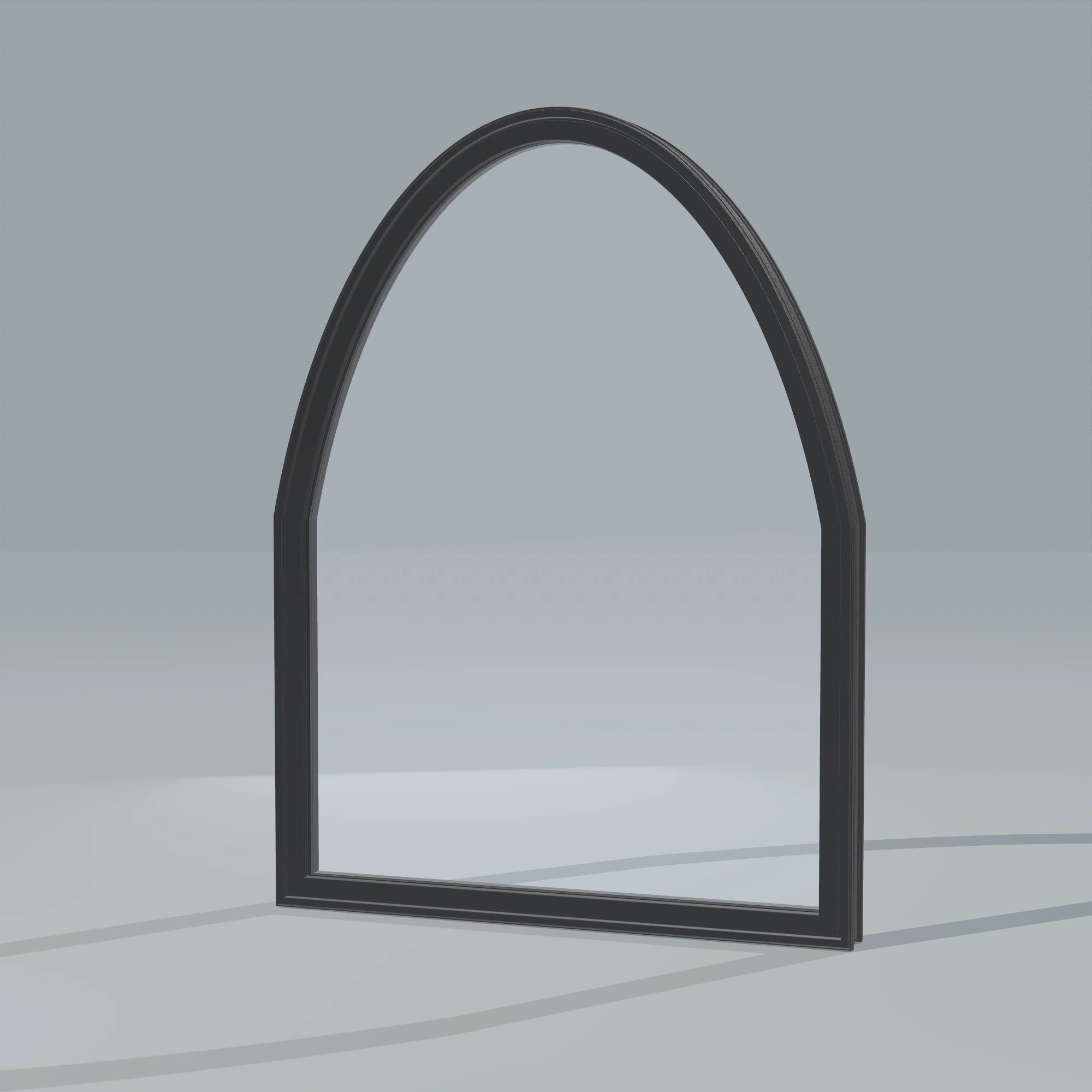Opposite exterior angle of the 36 × 48 inch raised segment, black exterior / black interior, without nailing flange