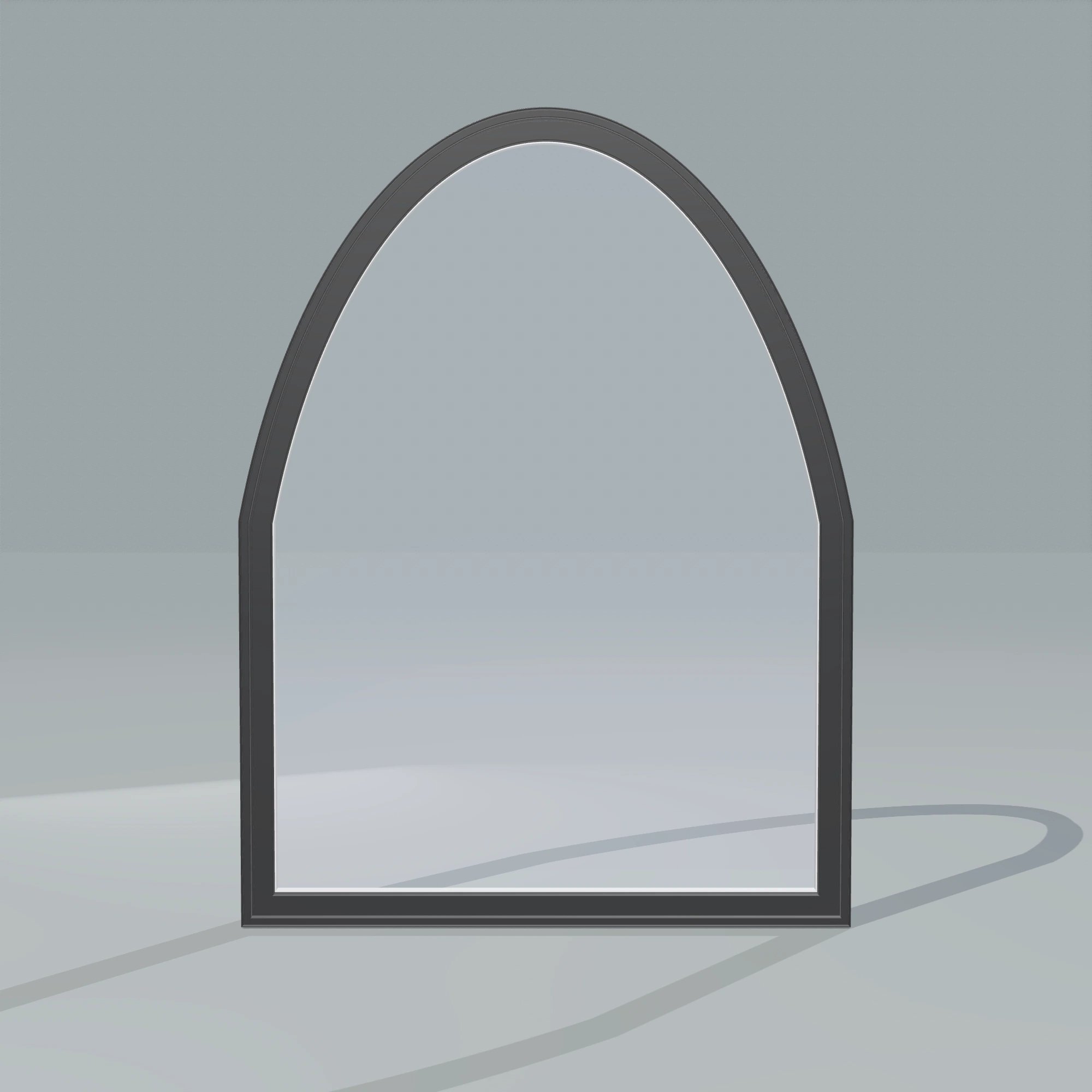 Straight exterior view of the 36 × 48 inch raised segment, black exterior / white interior, without nailing flange