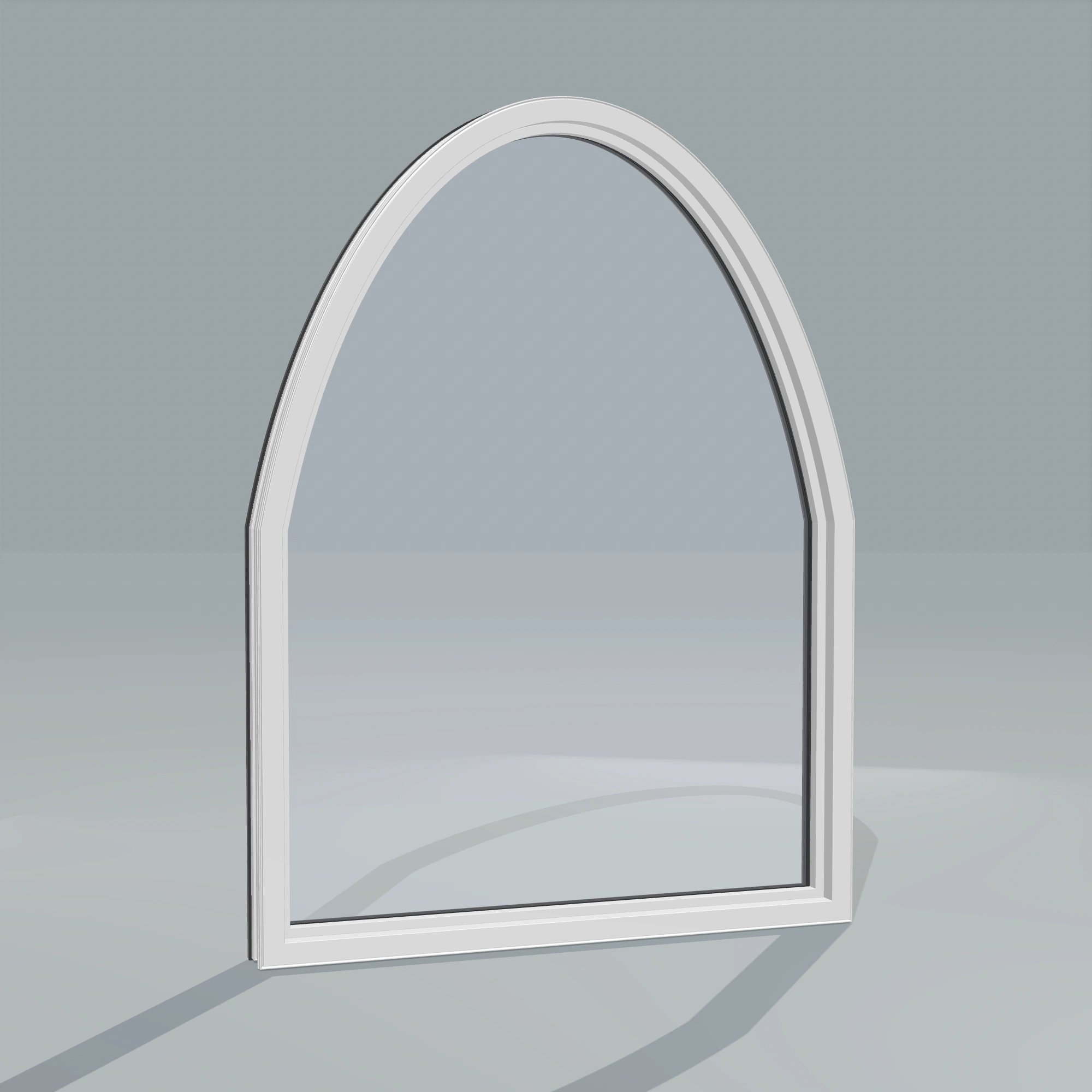 Angled interior view of the 36 × 48 inch raised segment, black exterior / white interior, without nailing flange