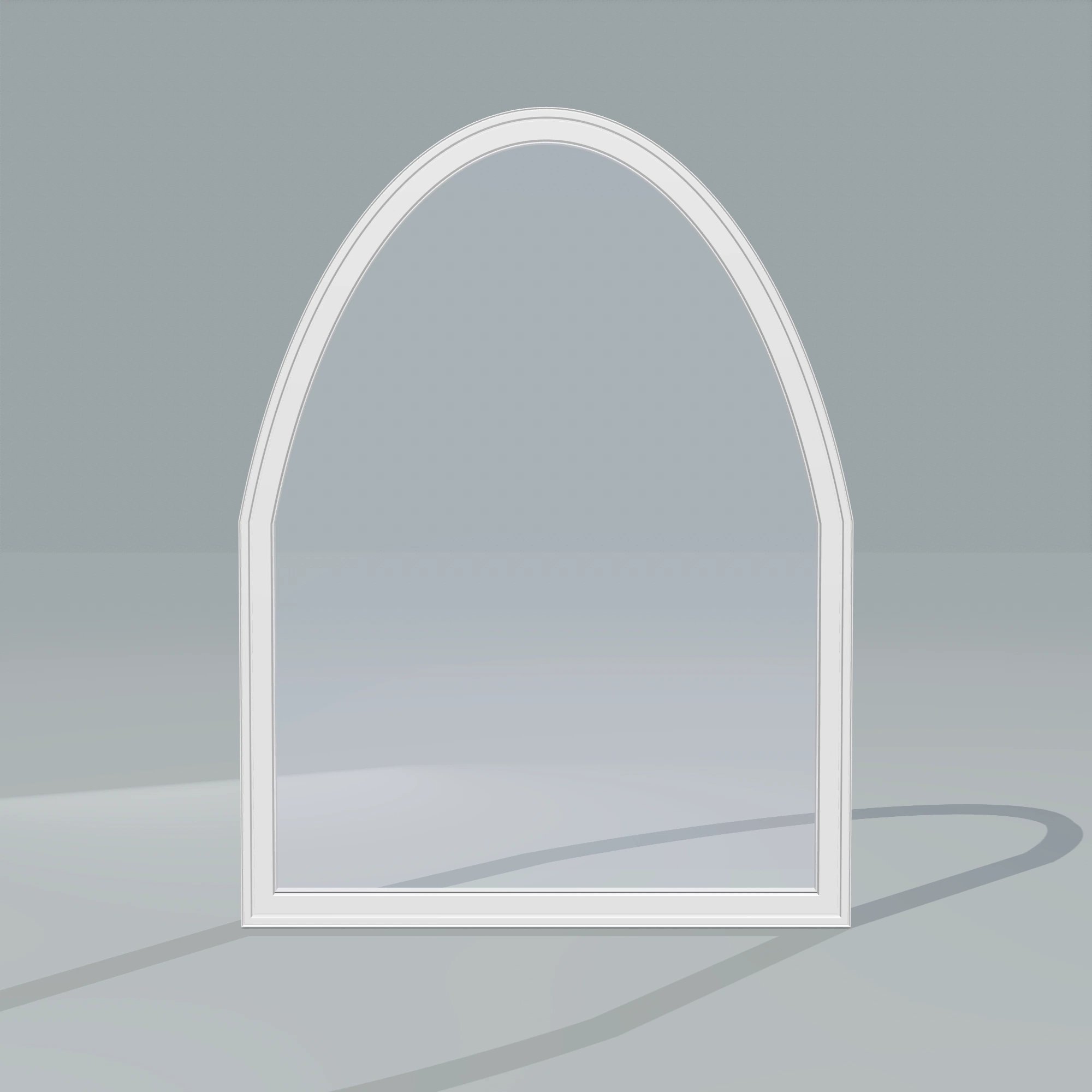 Straight exterior view of the 36 × 48 inch raised segment, white exterior / white interior, without nailing flange