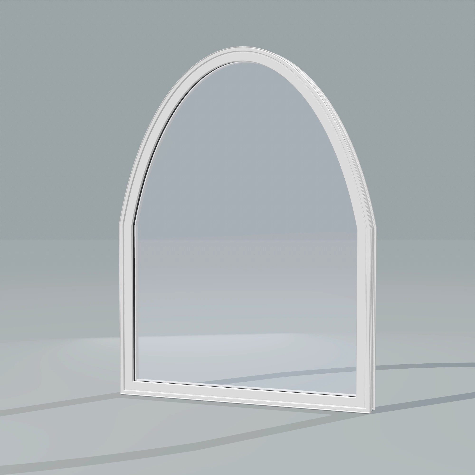 Opposite exterior angle of the 36 × 48 inch raised segment, white exterior / white interior, without nailing flange