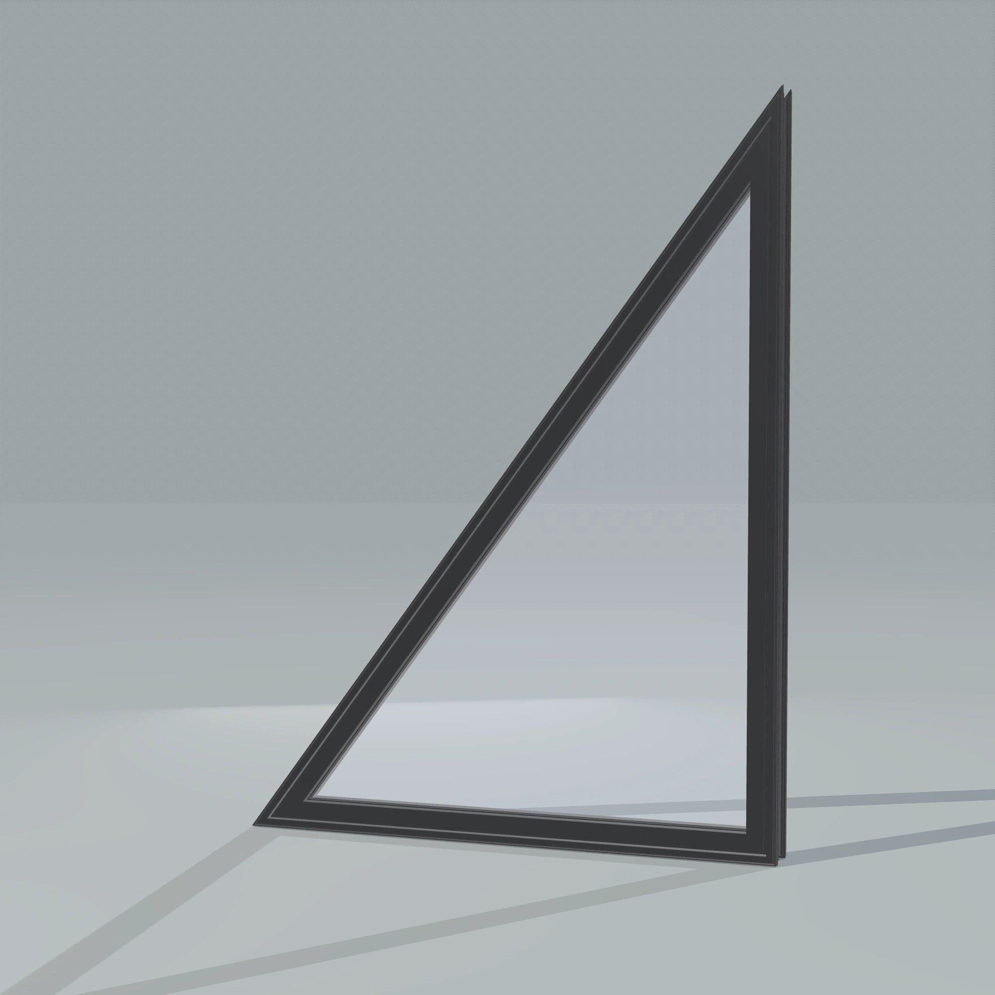 Opposite exterior angle of the 36 × 48 inch rake head (left), black exterior / black interior, without nailing flange