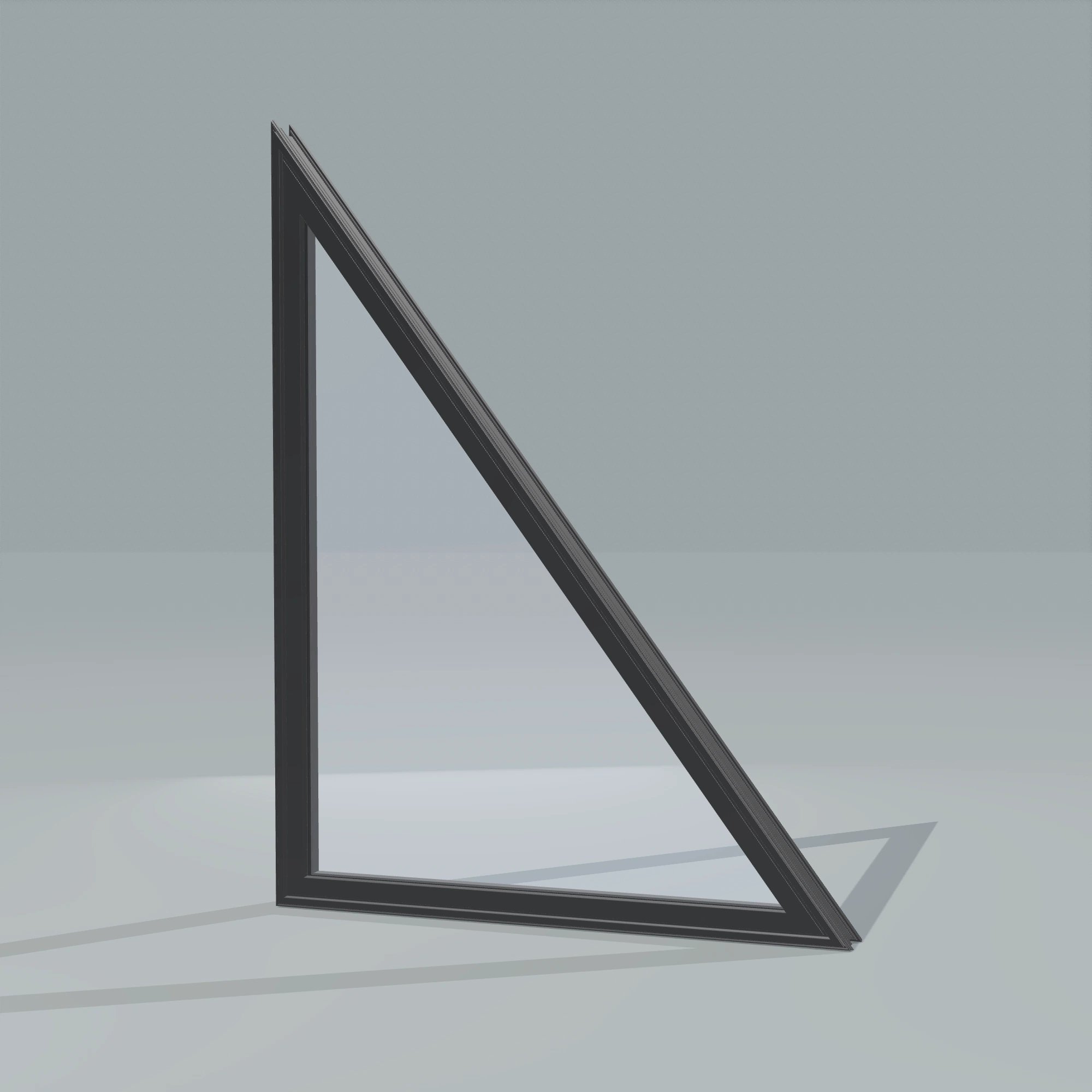 Opposite exterior angle of the 36 × 48 inch rake head (right), black exterior / black interior, without nailing flange
