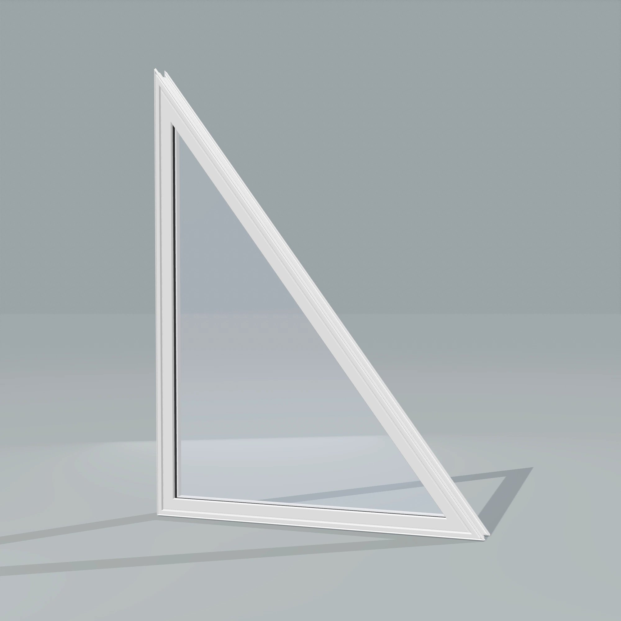 Opposite exterior angle of the 36 × 48 inch rake head (right), white exterior / white interior, without nailing flange