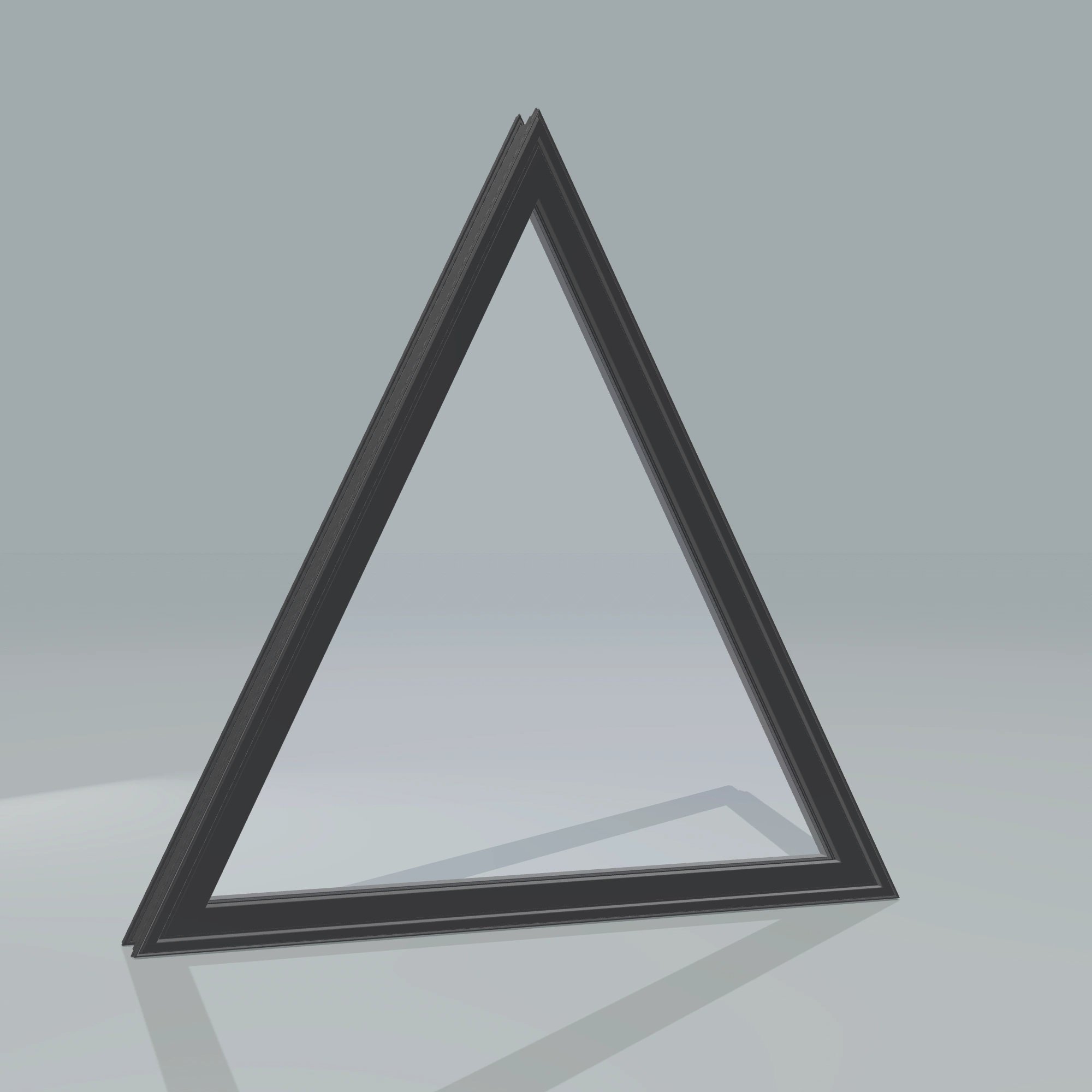 Angled exterior configurator view of the 36 × 36 inch triangle, black exterior / black interior, without nailing flange
