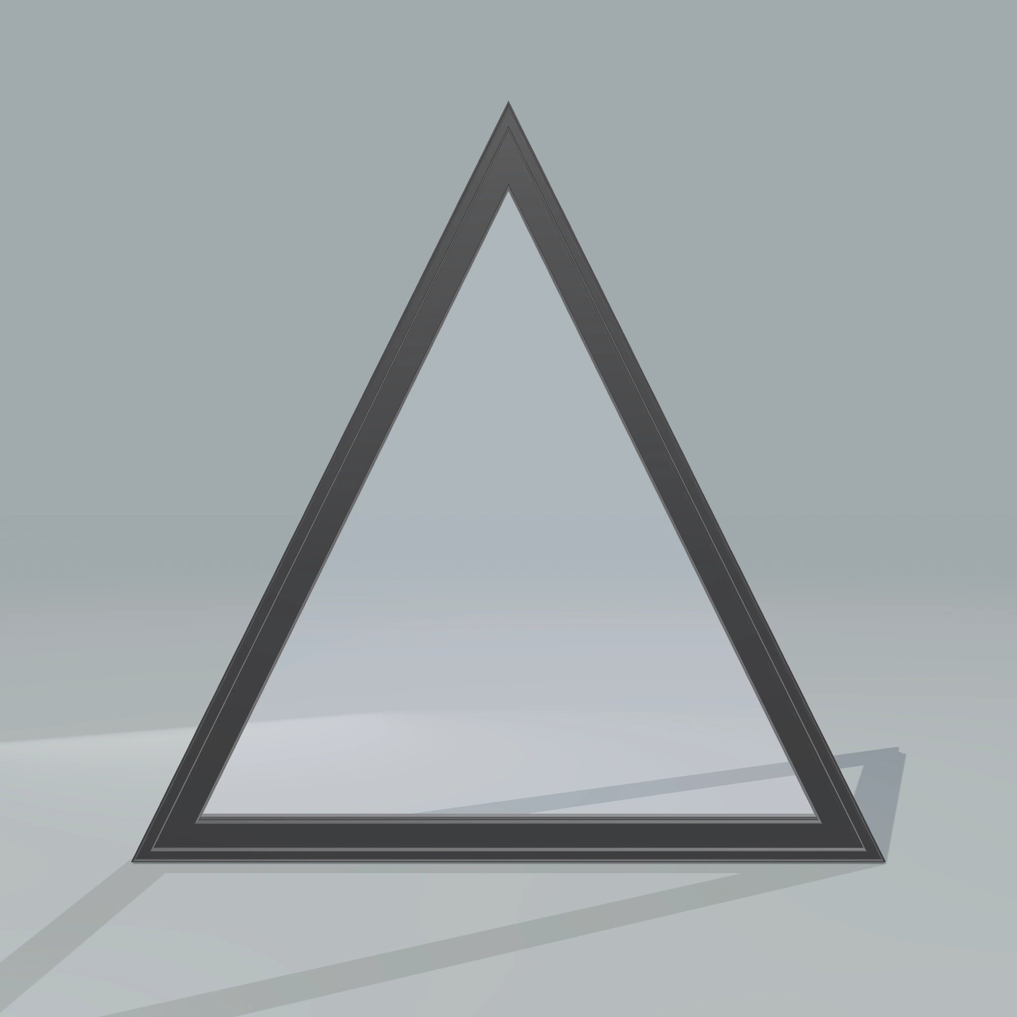 Straight exterior view of the 36 × 36 inch triangle, black exterior / black interior, without nailing flange