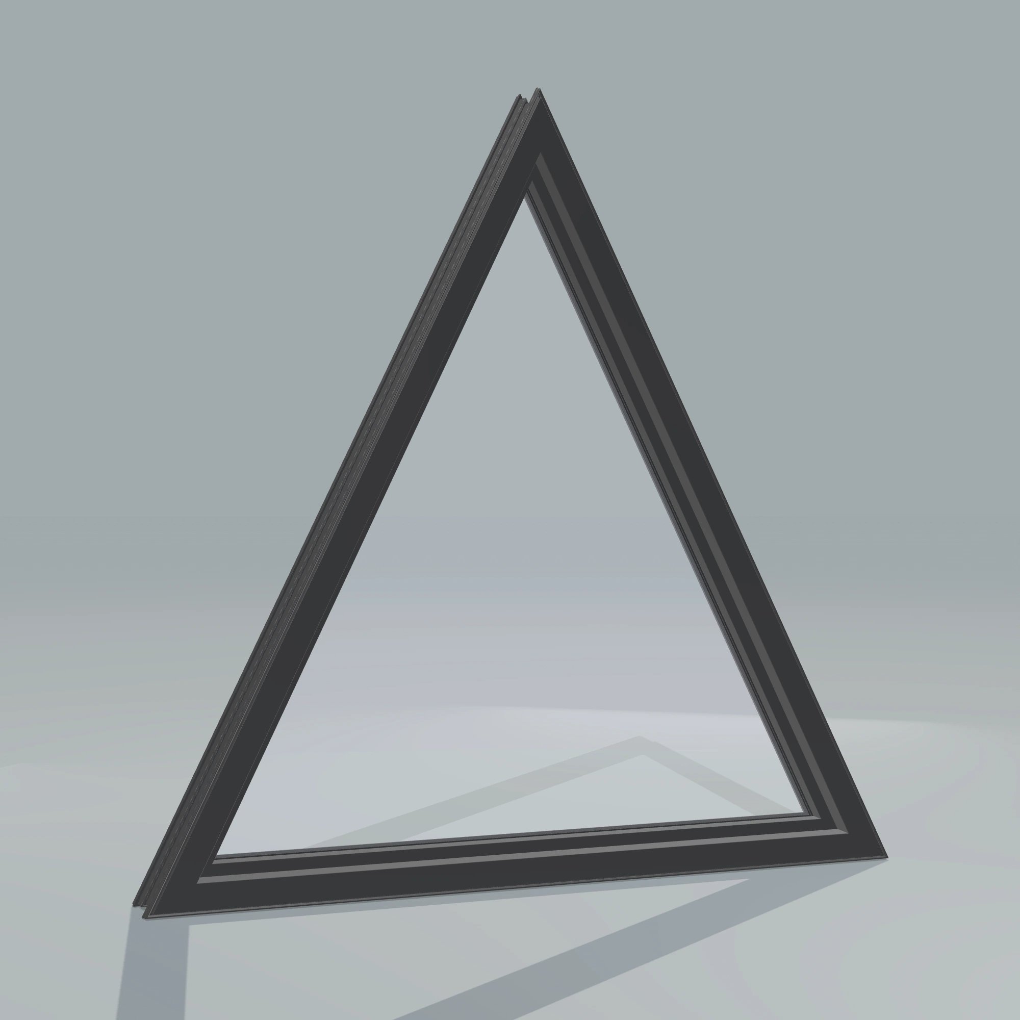 Angled interior view of the 36 × 36 inch triangle, black exterior / black interior, without nailing flange