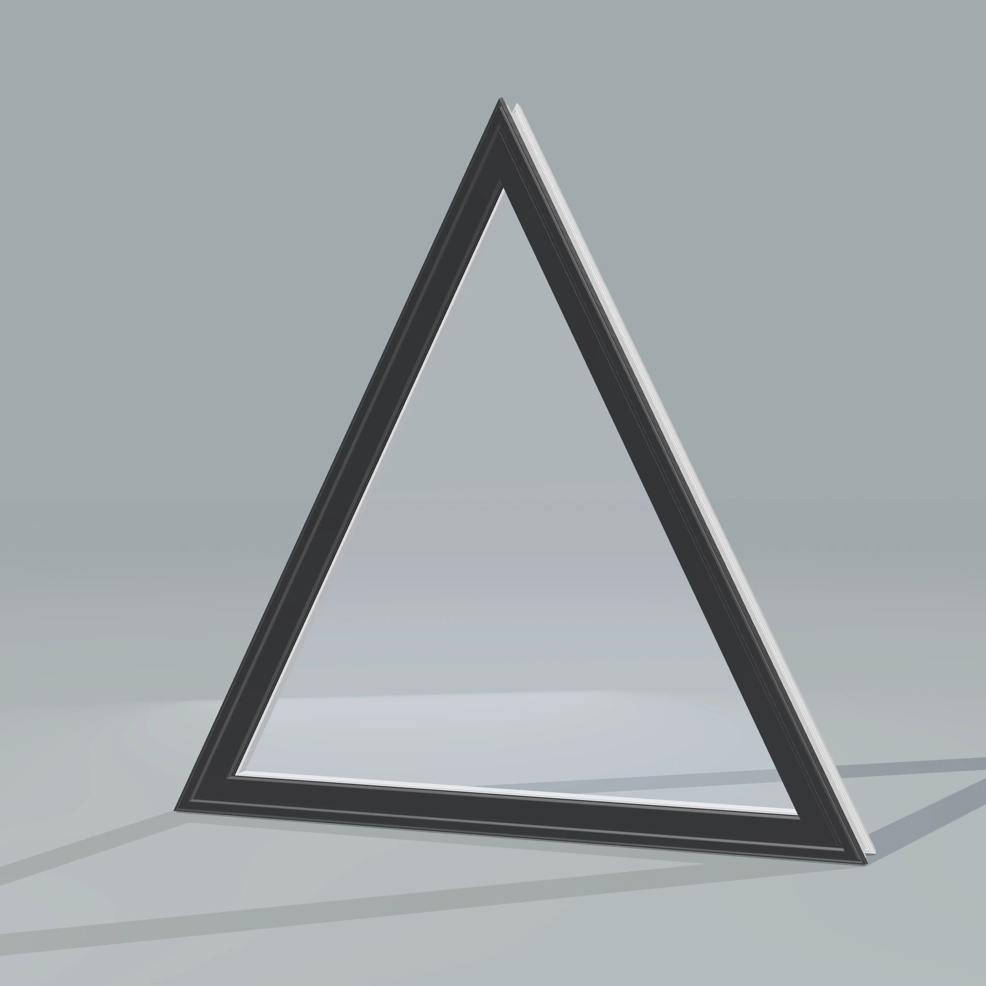 Opposite exterior angle of the 36 × 36 inch triangle, black exterior / white interior, without nailing flange